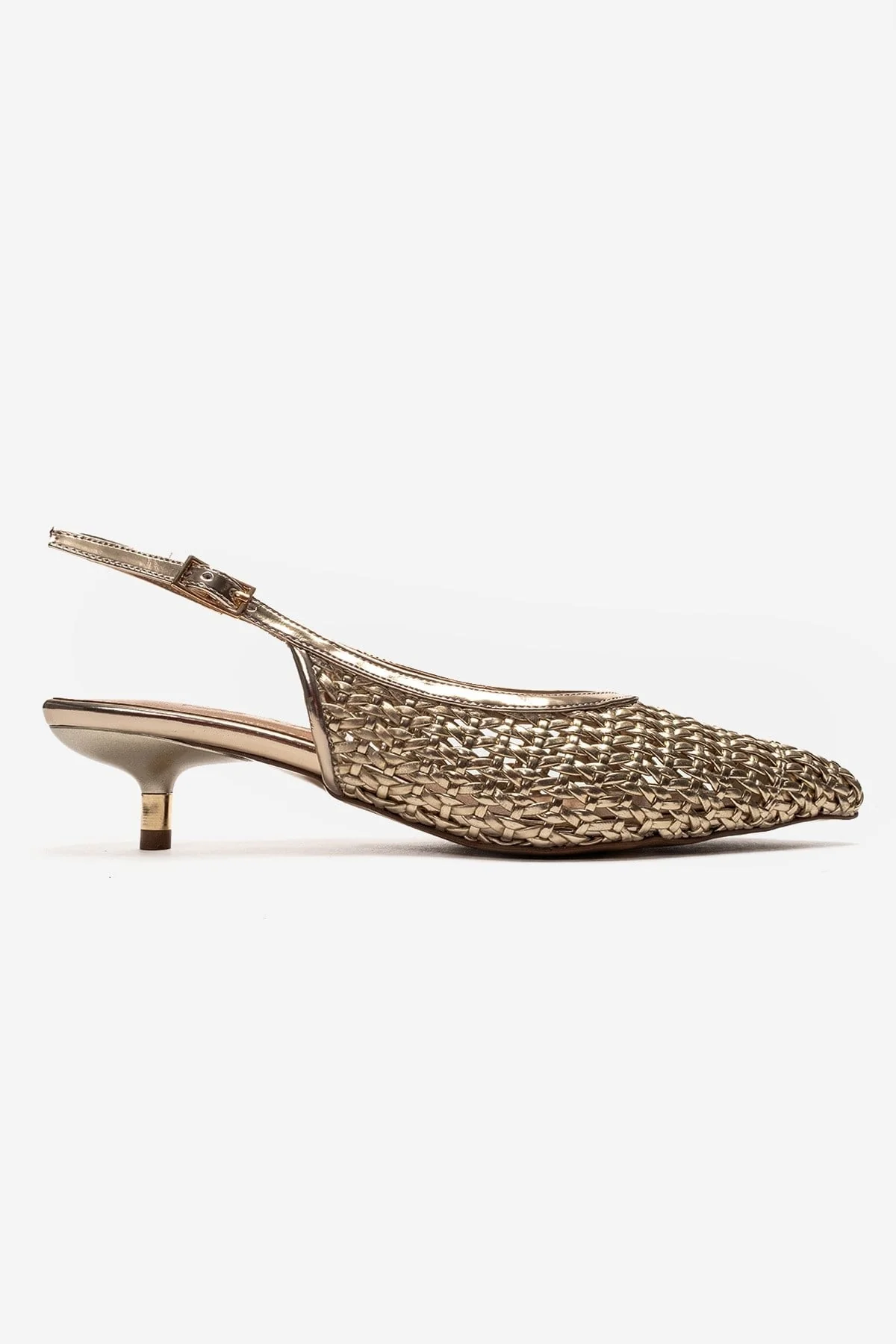 Orelis - Gold Kitten Heel Shoe (Women) - Image 4
