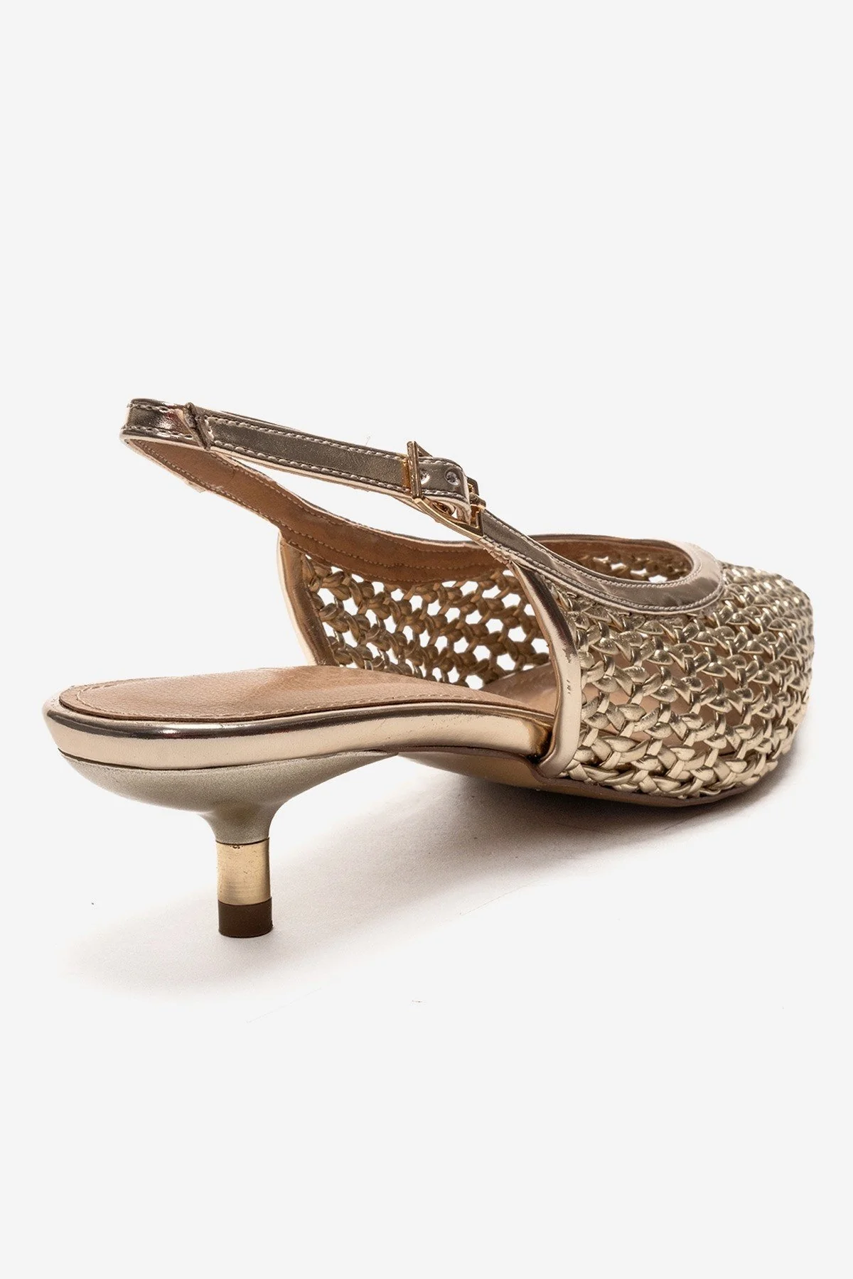 Orelis - Gold Kitten Heel Shoe (Women) - Image 5
