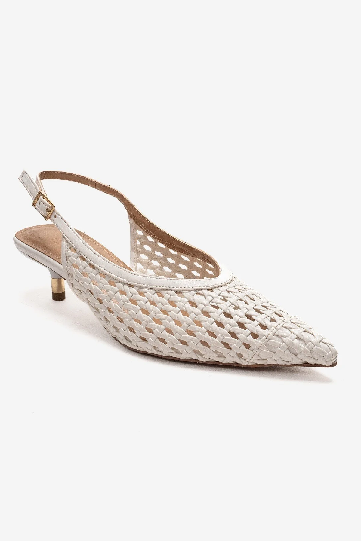 Orelis - White Kitten Heel (Women) - Image 3