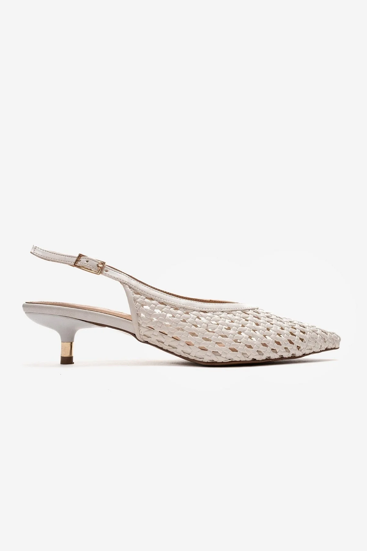 Orelis - White Kitten Heel (Women) - Image 4