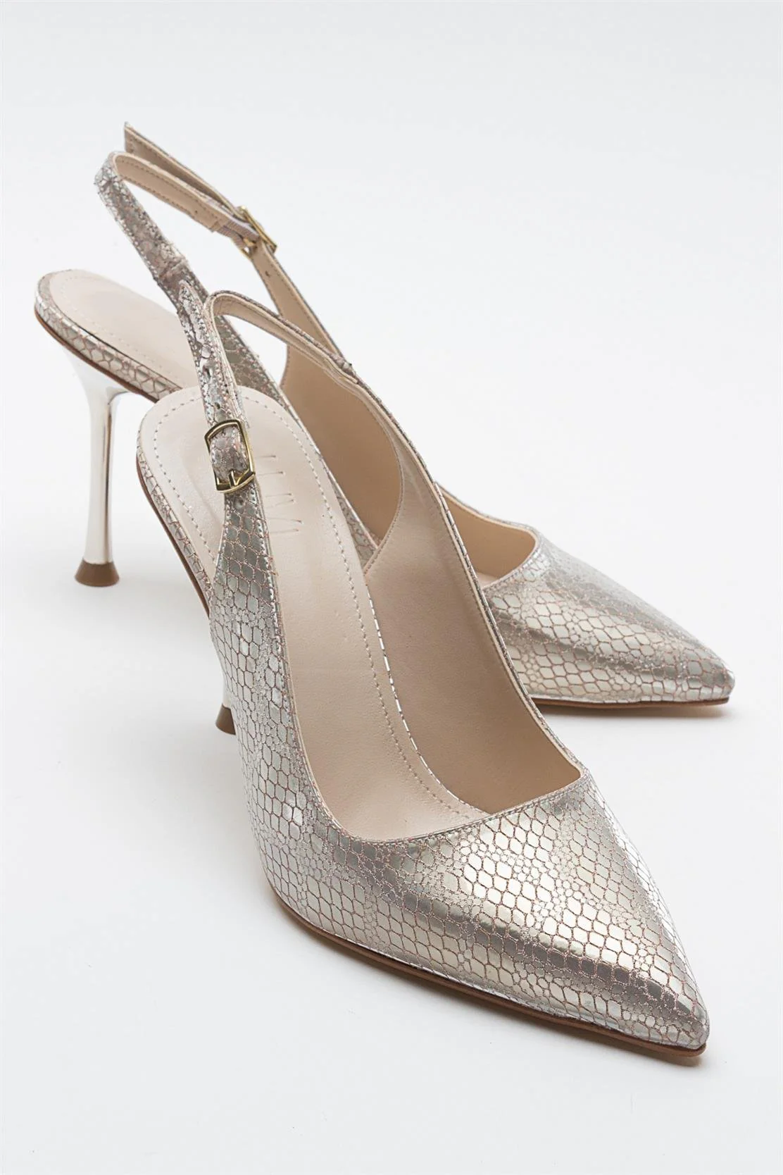 Orfo - Gold Patterned High Heel Shoe (Women)