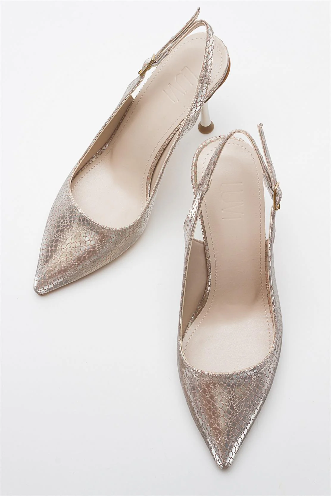 Orfo - Gold Patterned High Heel Shoe (Women) - Image 4