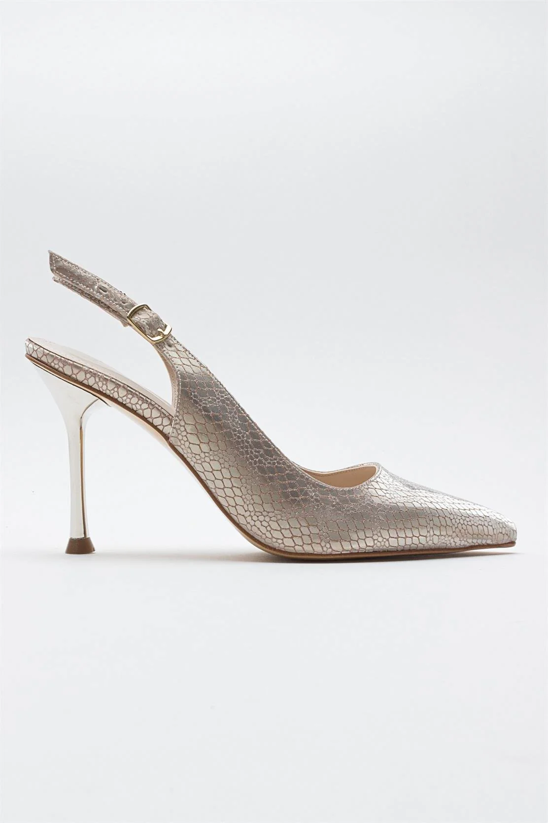 Orfo - Gold Patterned High Heel Shoe (Women) - Image 6