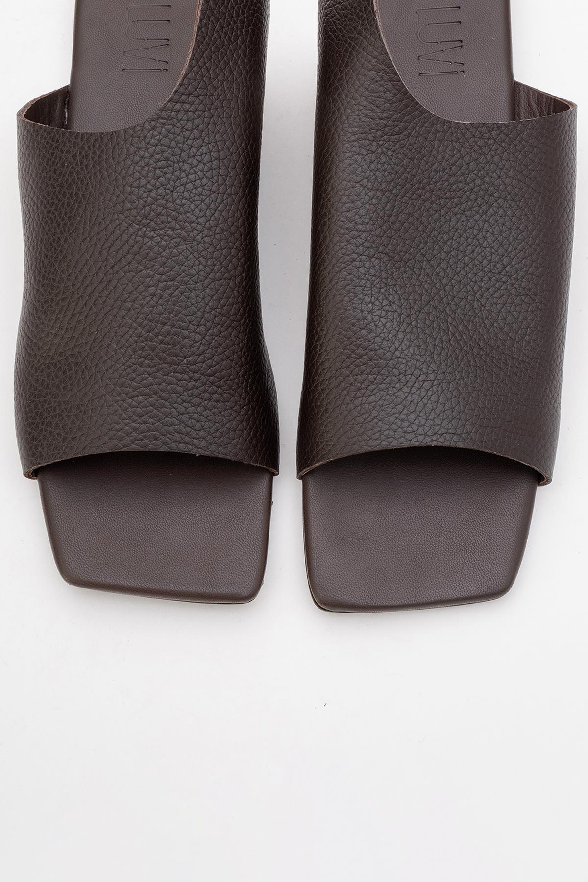 Orianna - Brown Leather Slide Sandal (Women) - Image 2
