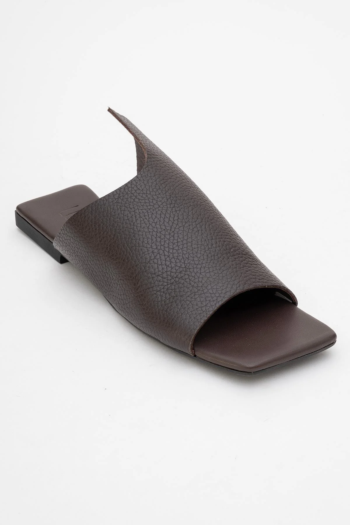 Orianna - Brown Leather Slide Sandal (Women) - Image 3