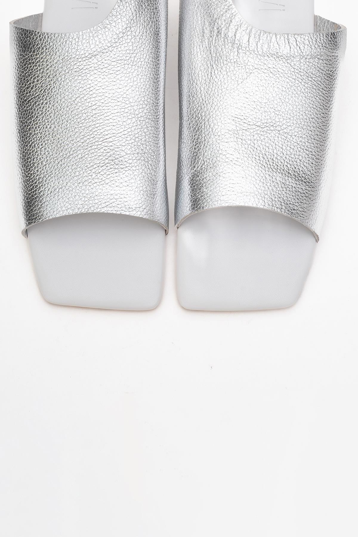 Orianna - Silver Leather Slide Sandal (Women) - Image 2