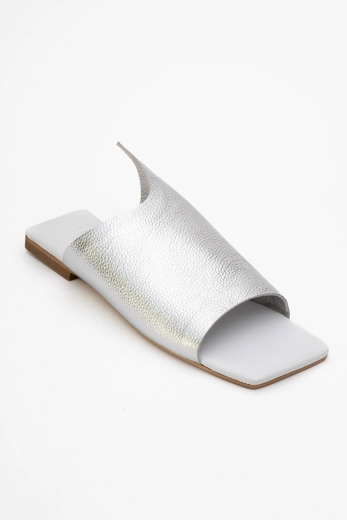 Orianna - Silver Leather Slide Sandal (Women) - Image 3