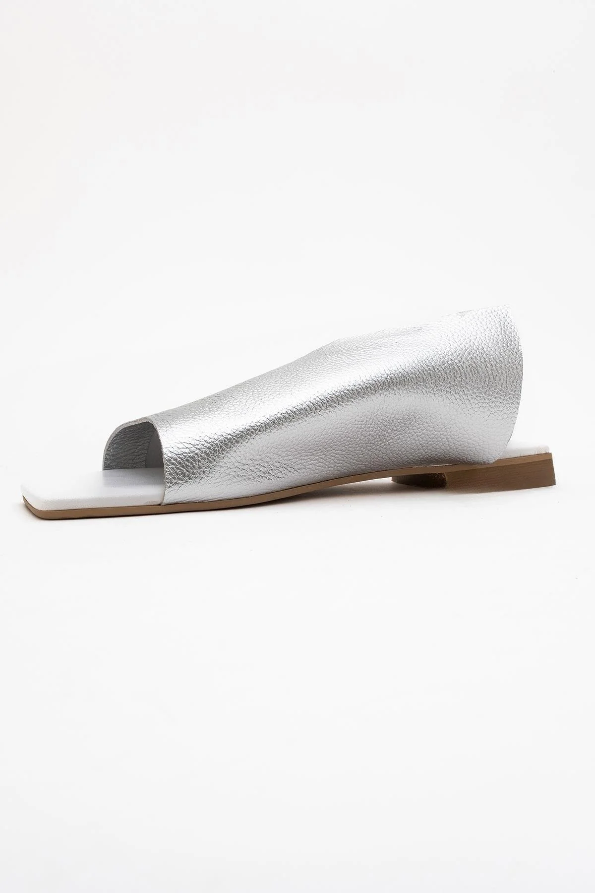 Orianna - Silver Leather Slide Sandal (Women) - Image 4
