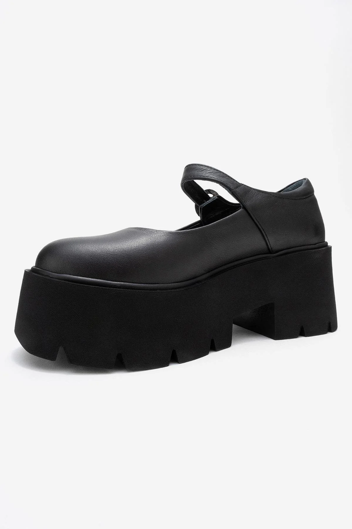 Orina - Black Genuine Leather Platform Casual Shoe (Women) - Image 4