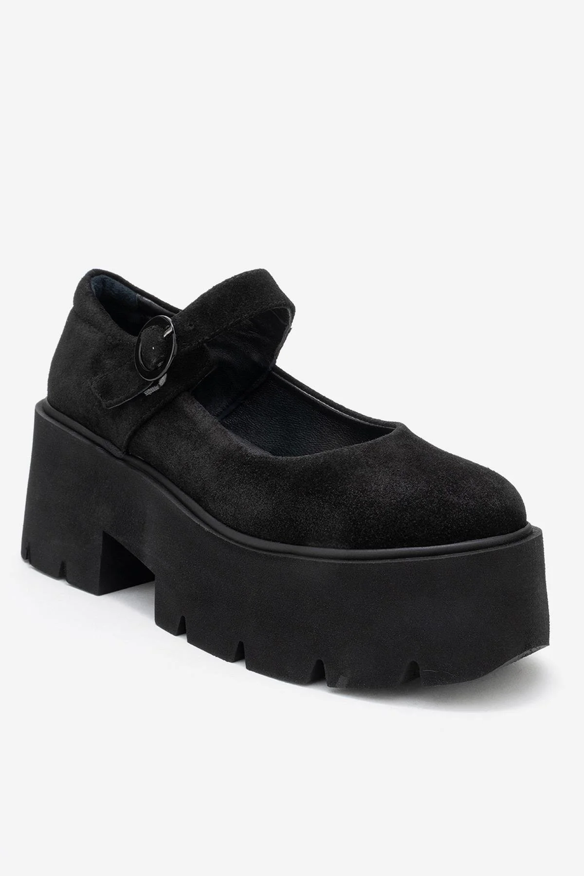 Orina - Black Suede Genuine Leather Platform Casual Shoe (Women) - Image 3