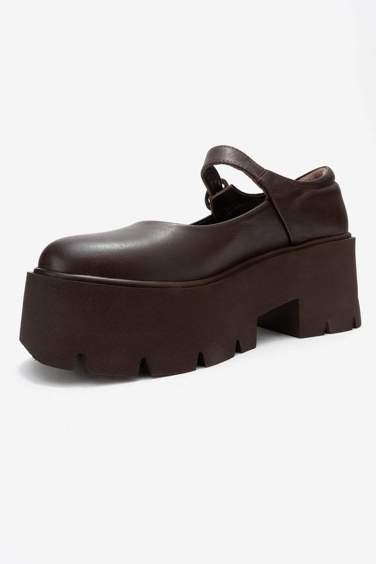 Orina - Brown Genuine Leather Platform Casual Shoe (Women) - Image 4