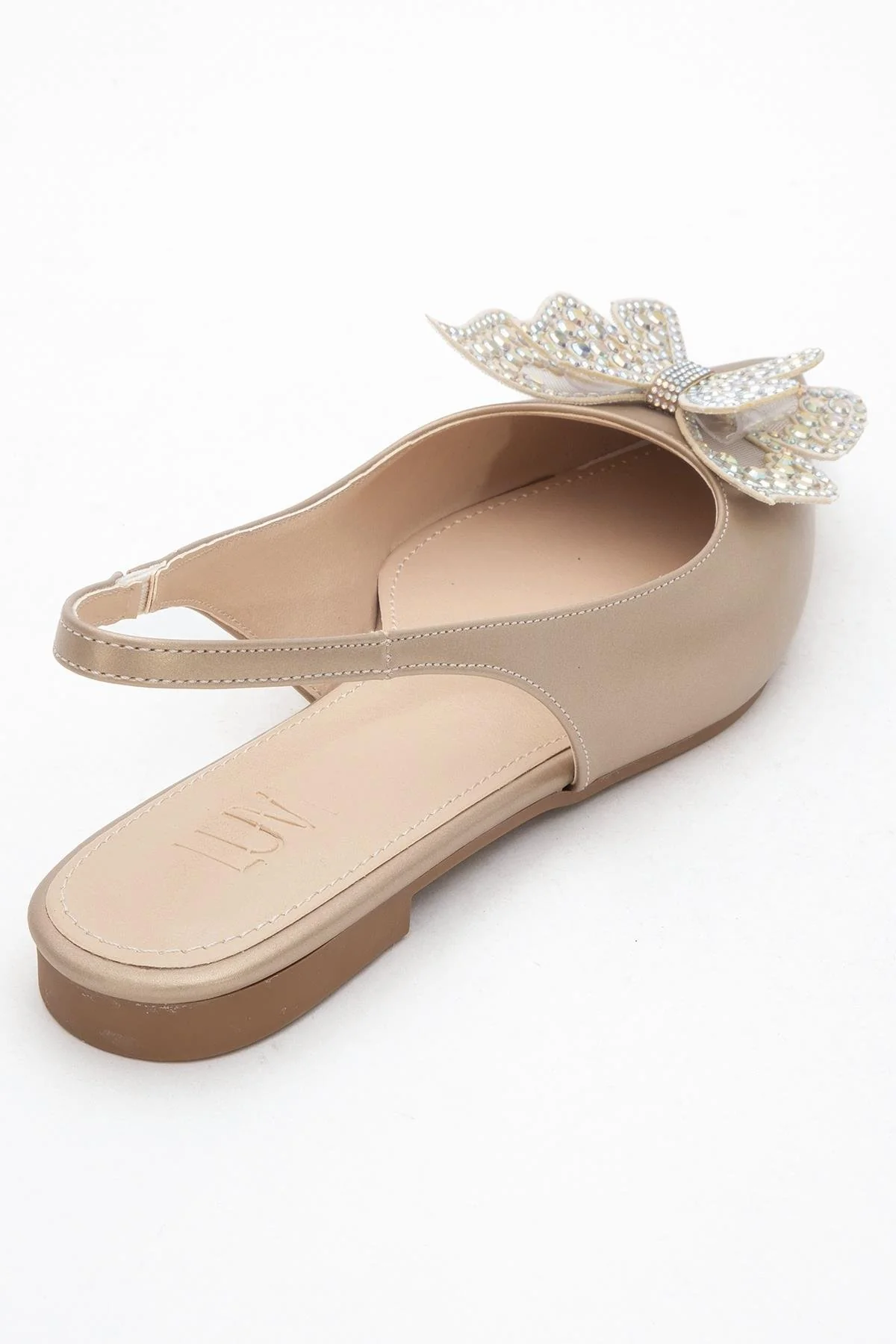 Oriol - Gold Pointed Toe Open-Back Ballet Flat (Women) - Image 5