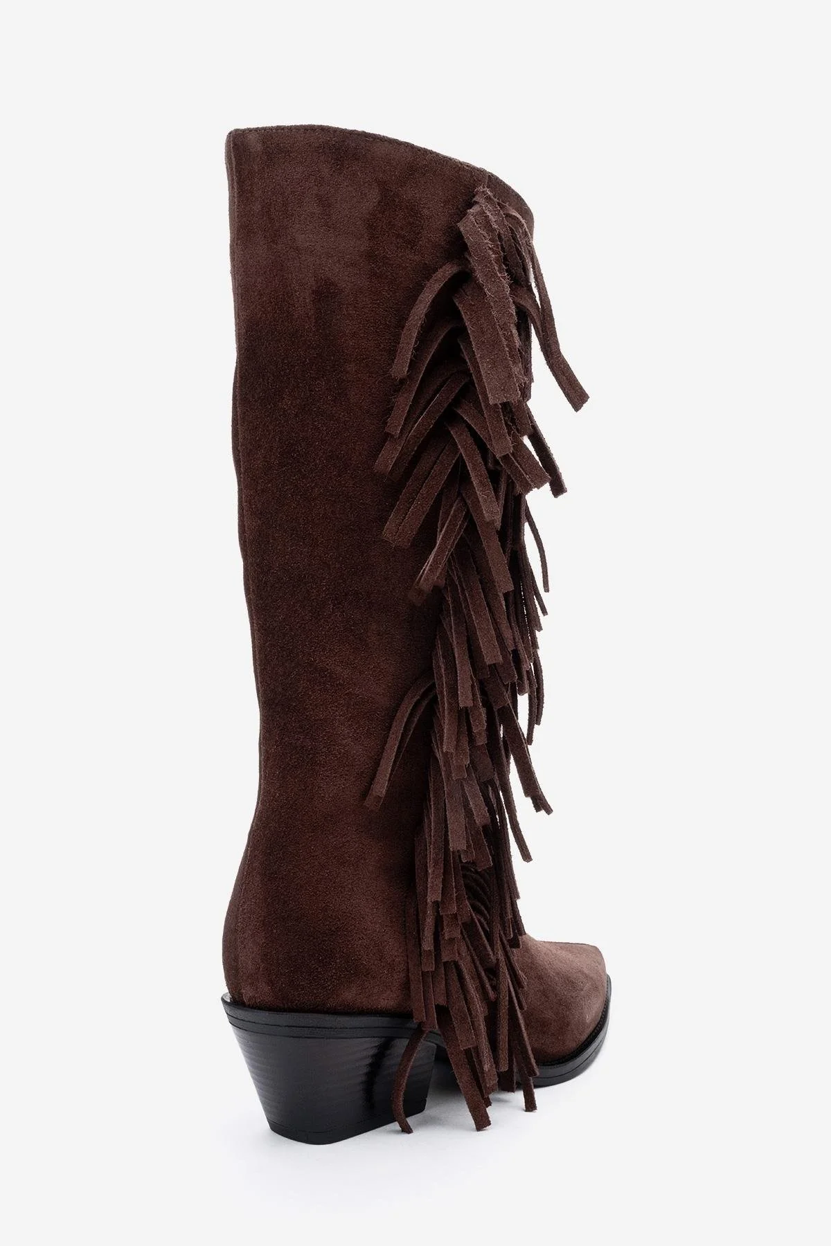 Orlo - Brown Suede Genuine Leather Fringed Western Boot (Women) - Image 5