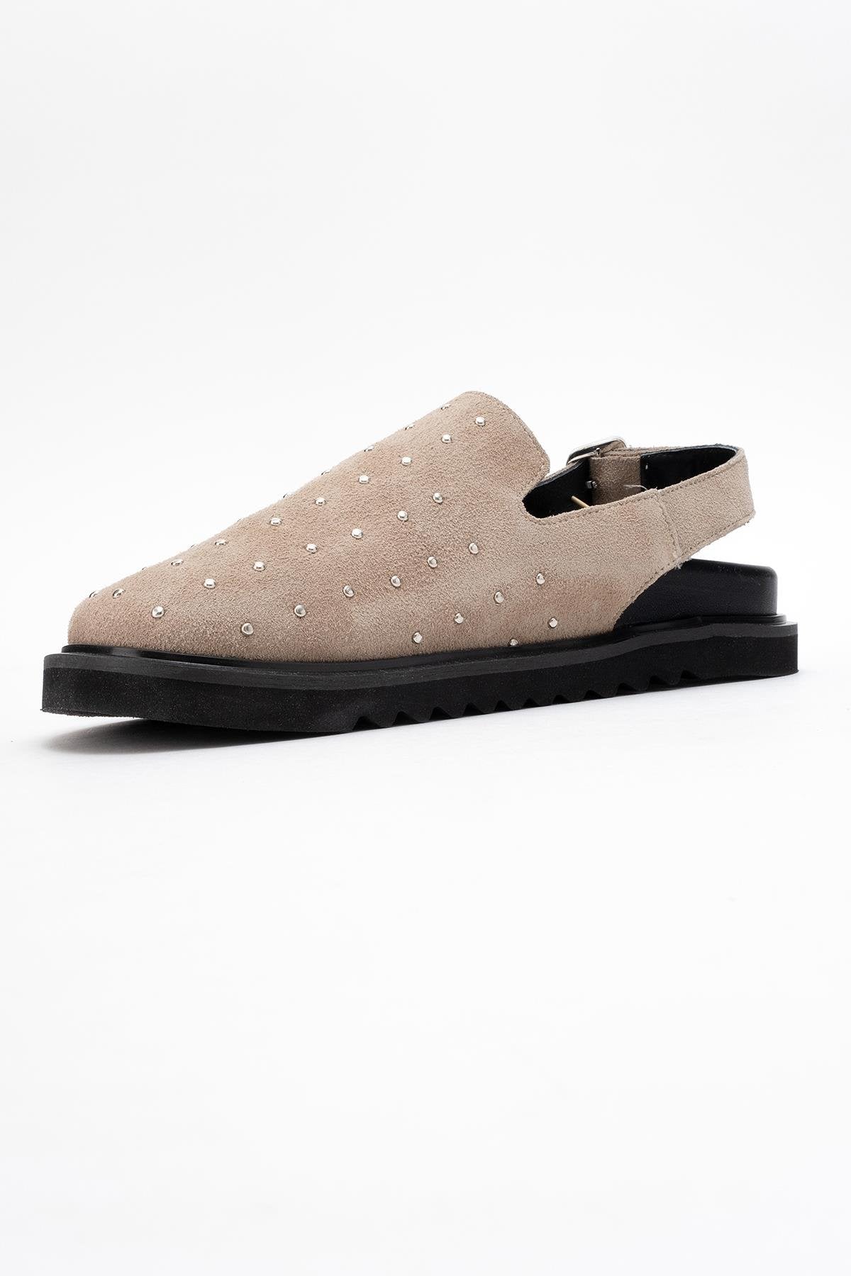 Our - Beige suede Leather Clogs (Women) - Image 4