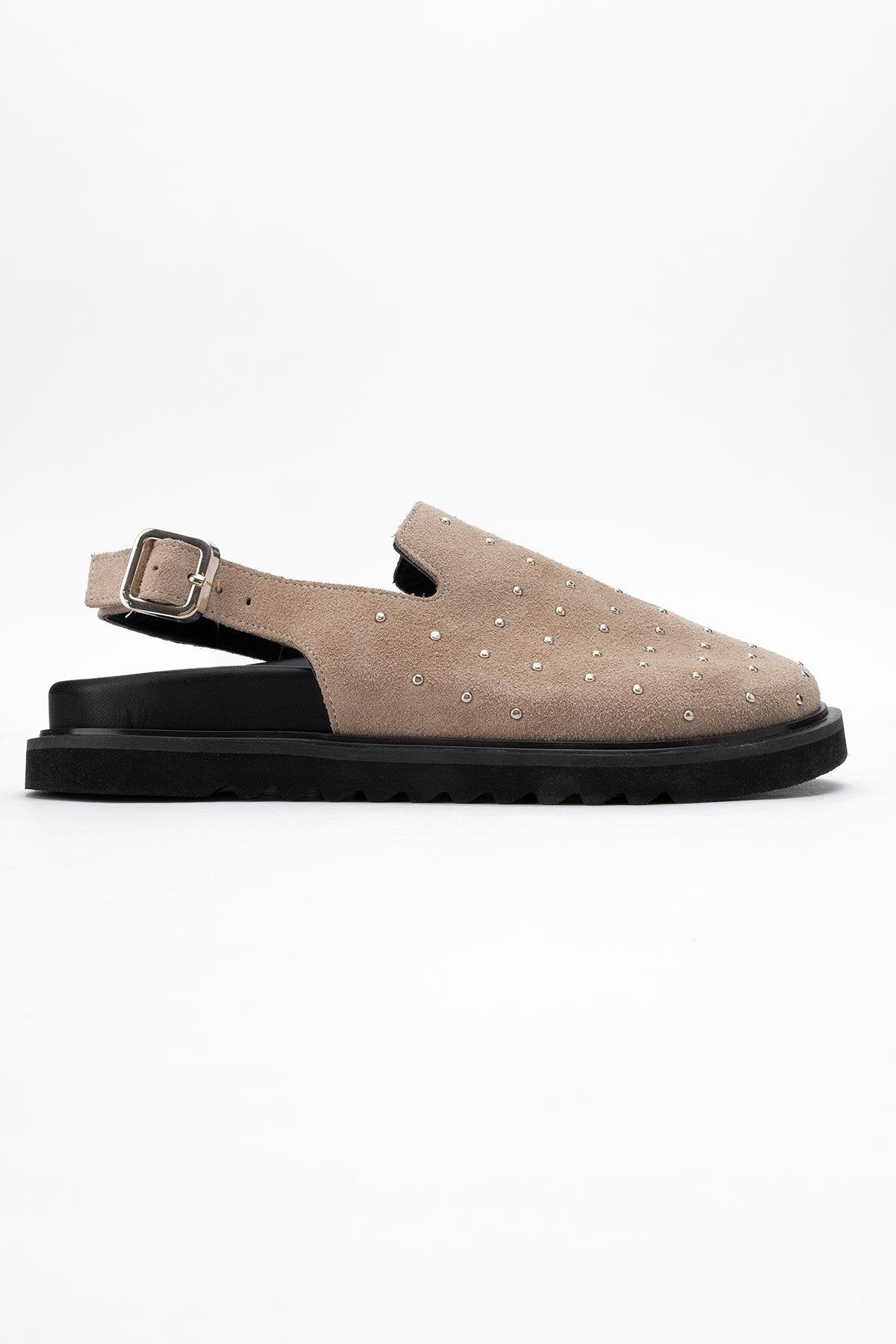 Our - Beige suede Leather Clogs (Women) - Image 6