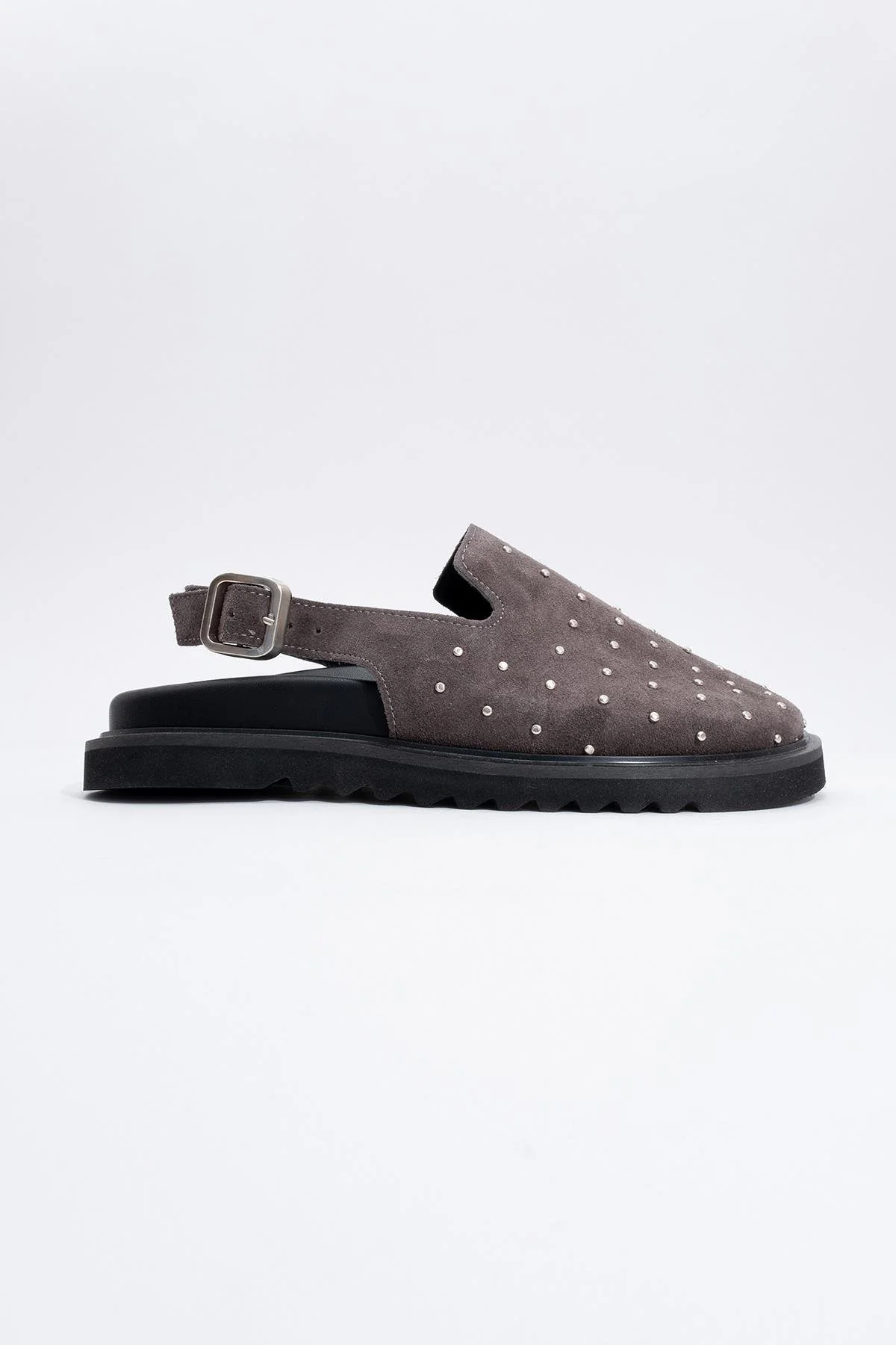 Our - Gray suede Leather Clogs (Women) - Image 5