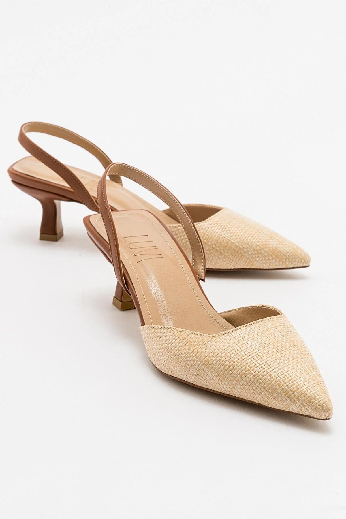 Over - Beige/Tan Pointed Toe Low Heel Shoe (Women)