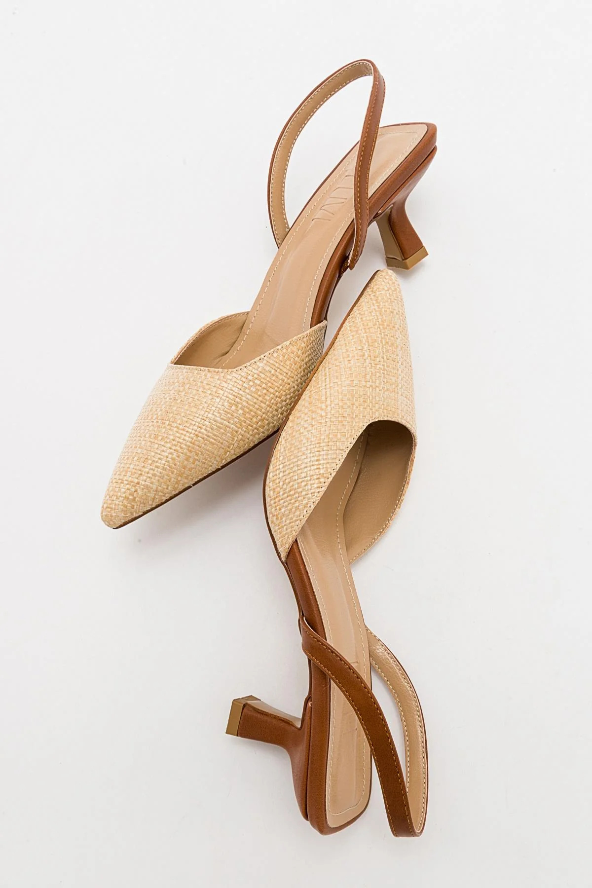 Over - Beige/Tan Pointed Toe Low Heel Shoe (Women) - Image 4