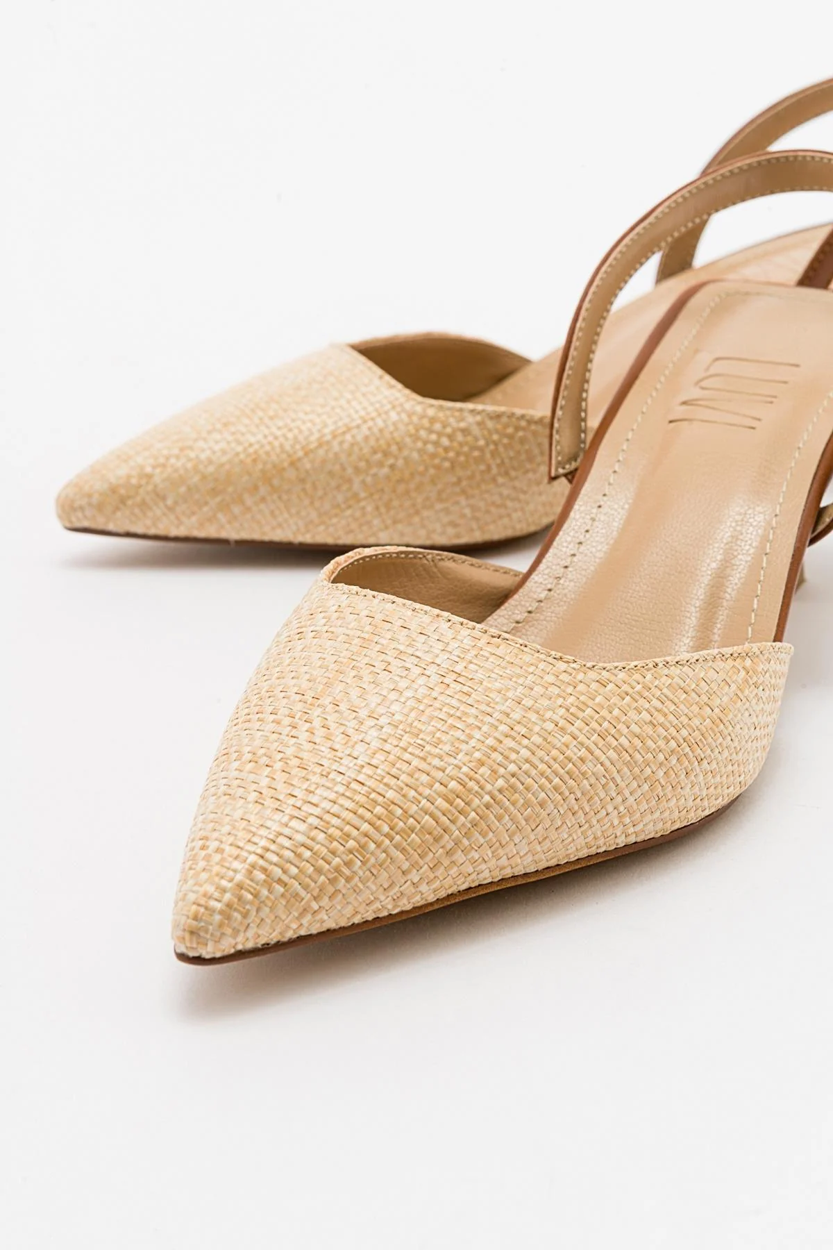 Over - Beige/Tan Pointed Toe Low Heel Shoe (Women) - Image 5