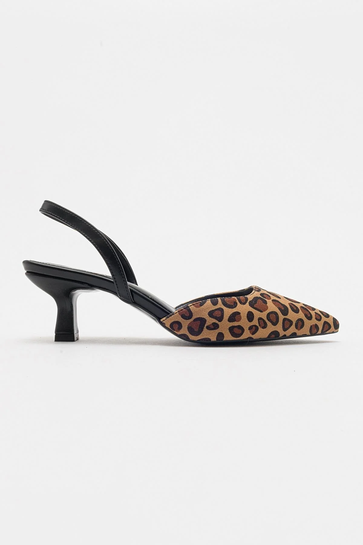 Over - Black/Yellow Patterned Pointed Toe Low Heel Shoe (Women) - Image 5