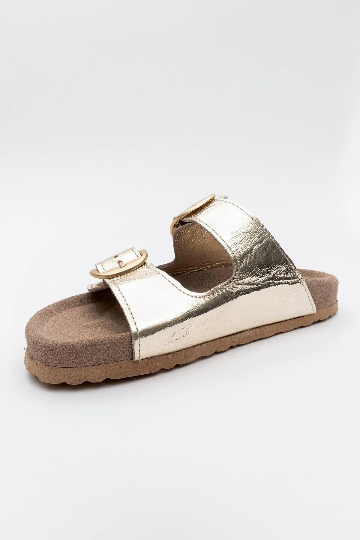 Ovesta - Gold Leather Slide Sandal (Women) - Image 3