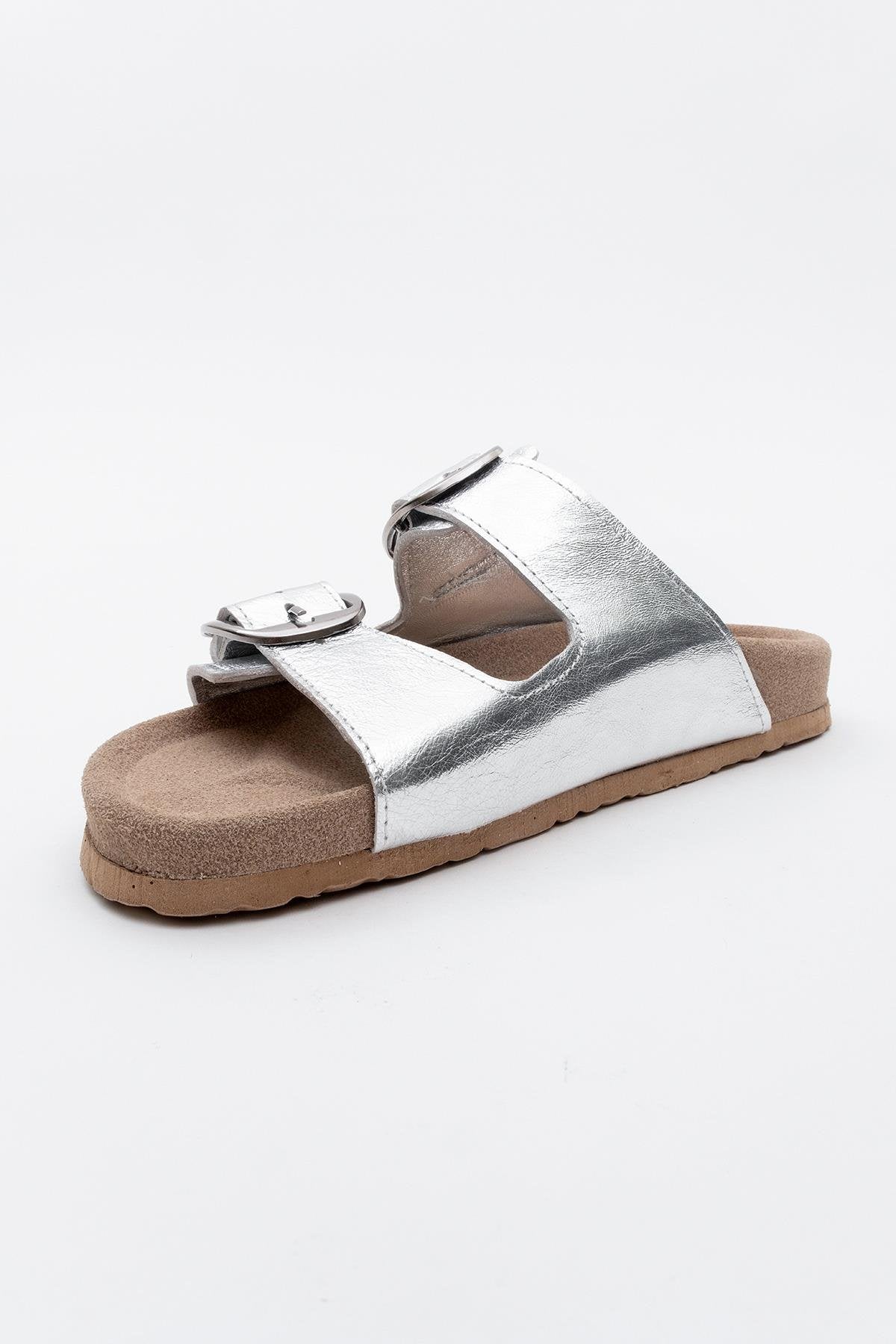 Ovesta - Silver Leather Slide Sandal (Women) - Image 3