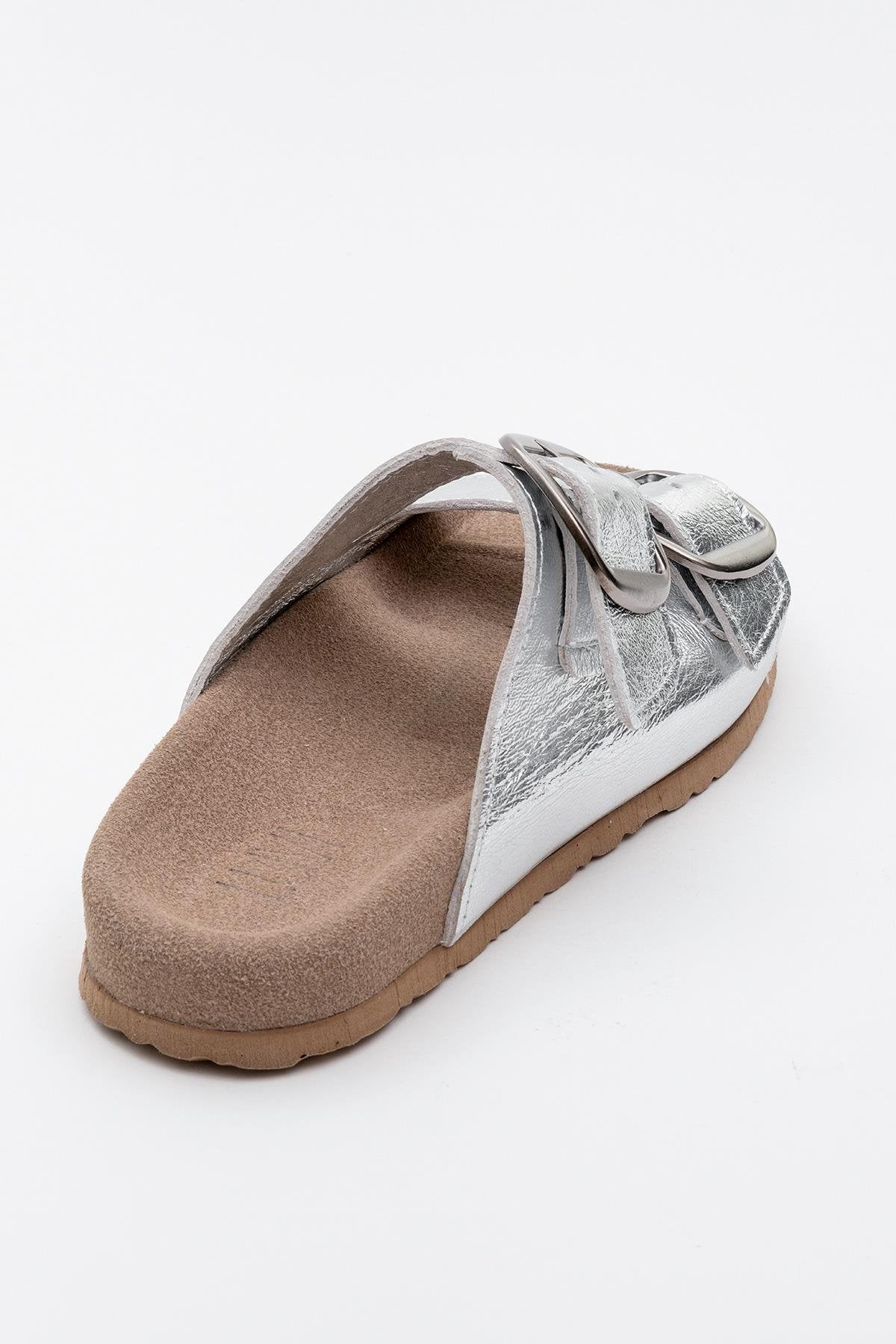 Ovesta - Silver Leather Slide Sandal (Women) - Image 4