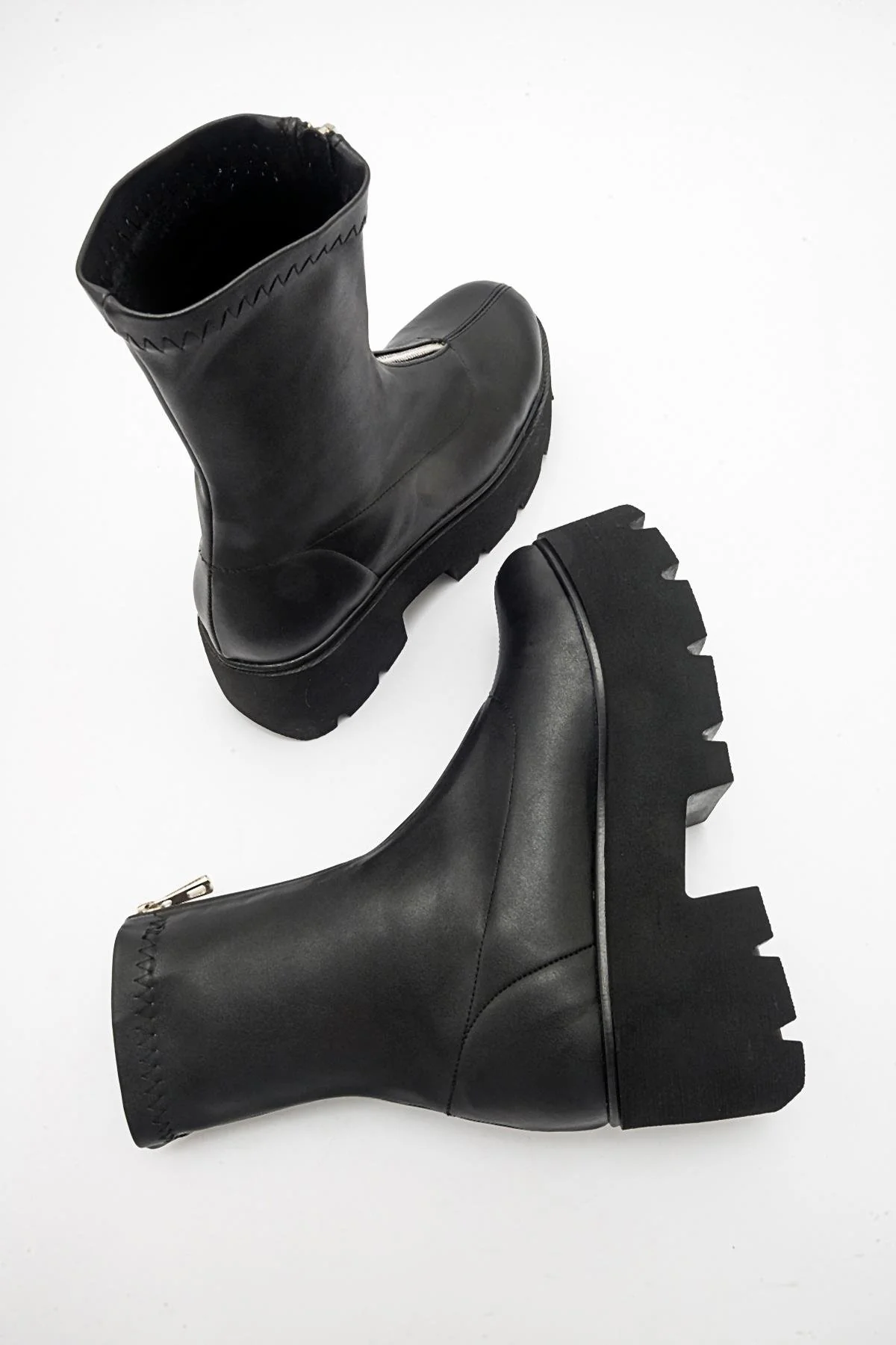 Ovil - Black Stretch Thick Sole Zip Boot (Women) - Image 2