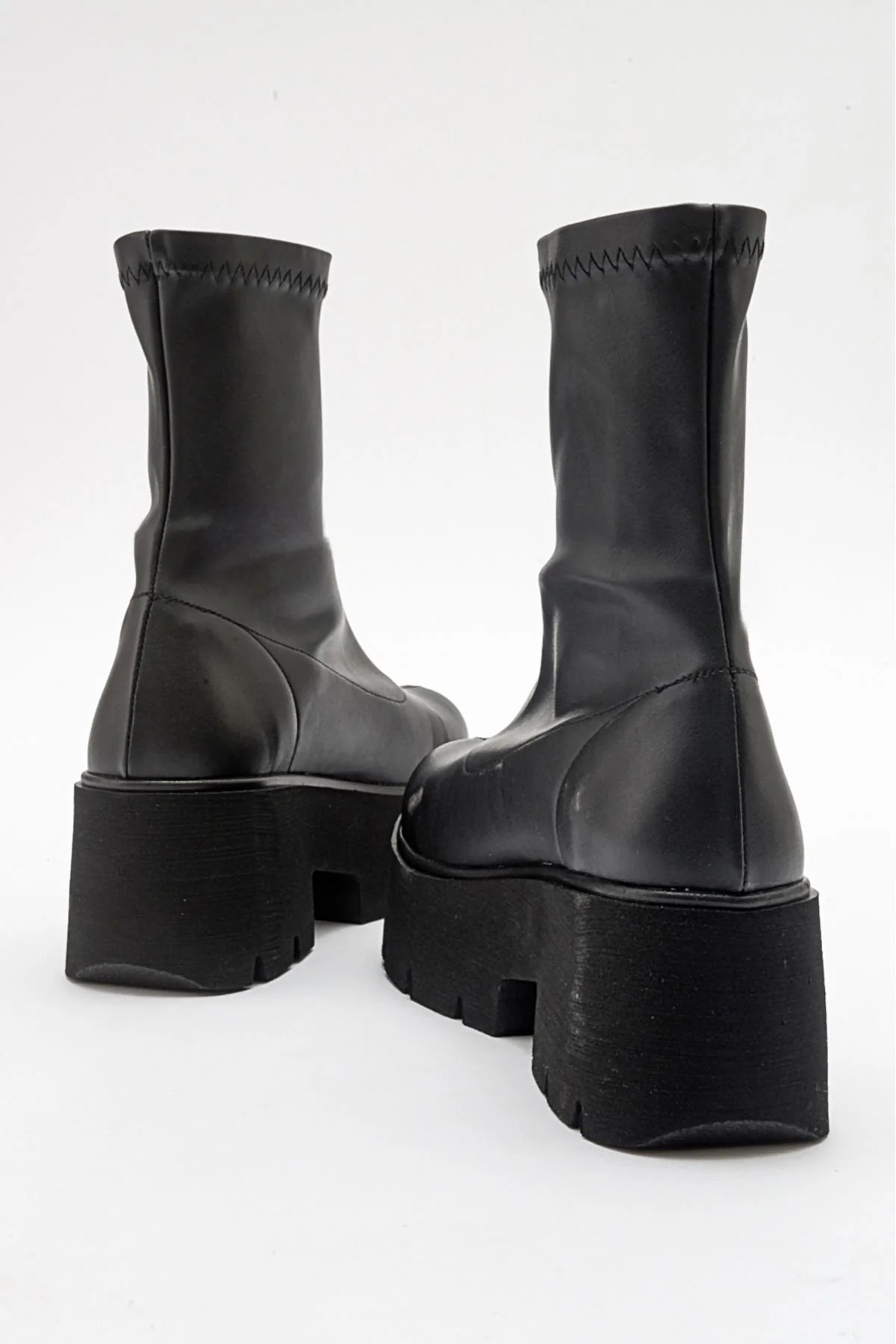 Ovil - Black Stretch Thick Sole Zip Boot (Women) - Image 4