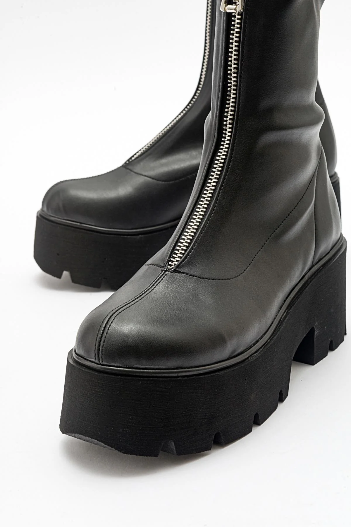 Ovil - Black Stretch Thick Sole Zip Boot (Women) - Image 5