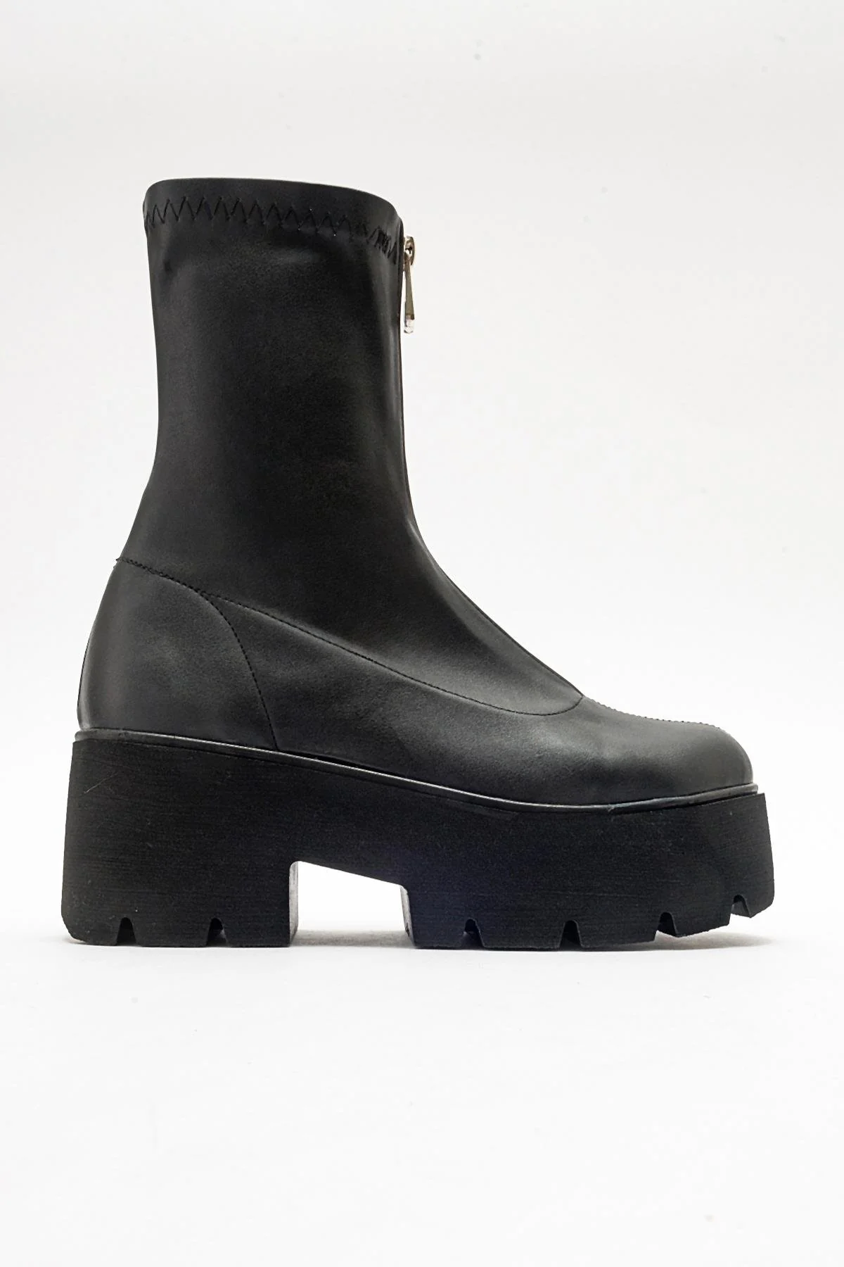Ovil - Black Stretch Thick Sole Zip Boot (Women) - Image 6