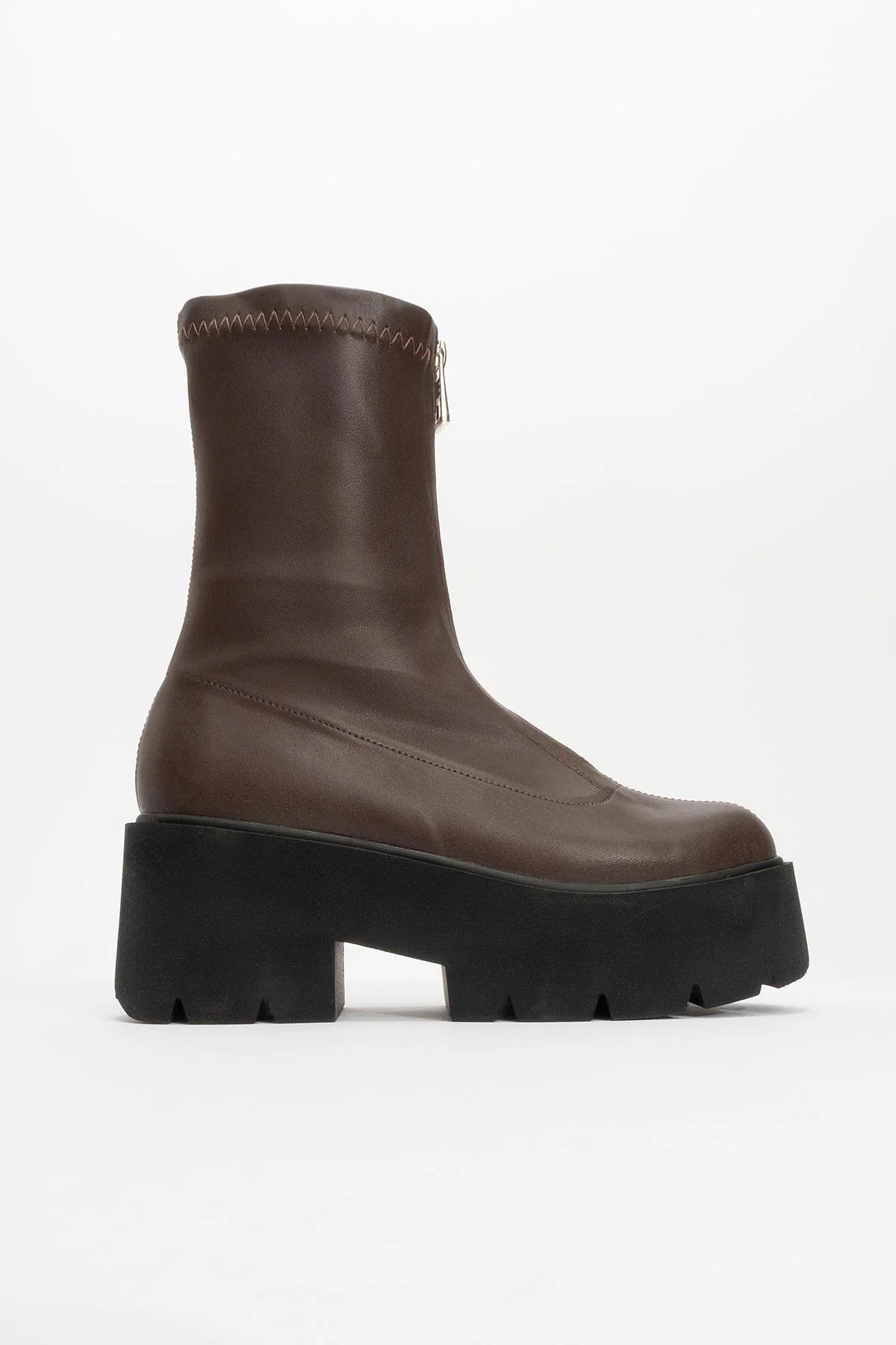 Ovil - Brown Thick Sole Zip Boot (Women) - Image 4