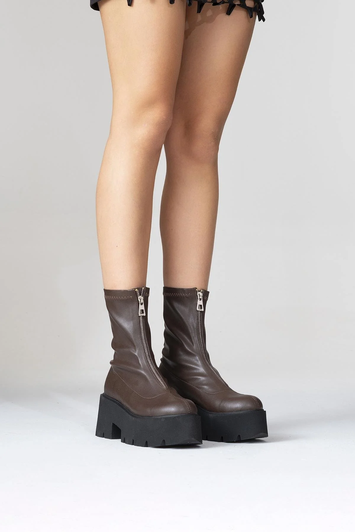 Ovil - Brown Thick Sole Zip Boot (Women) - Image 7