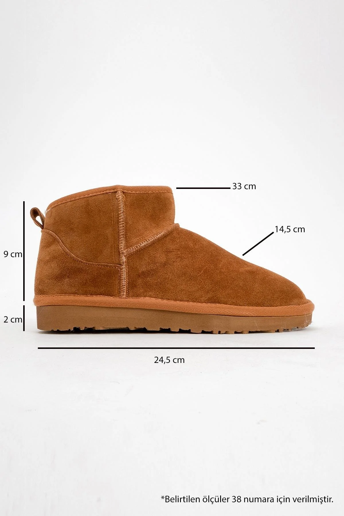 Pair Cognac Beige Suede Leather Ankle Boot (Women) - Image 4