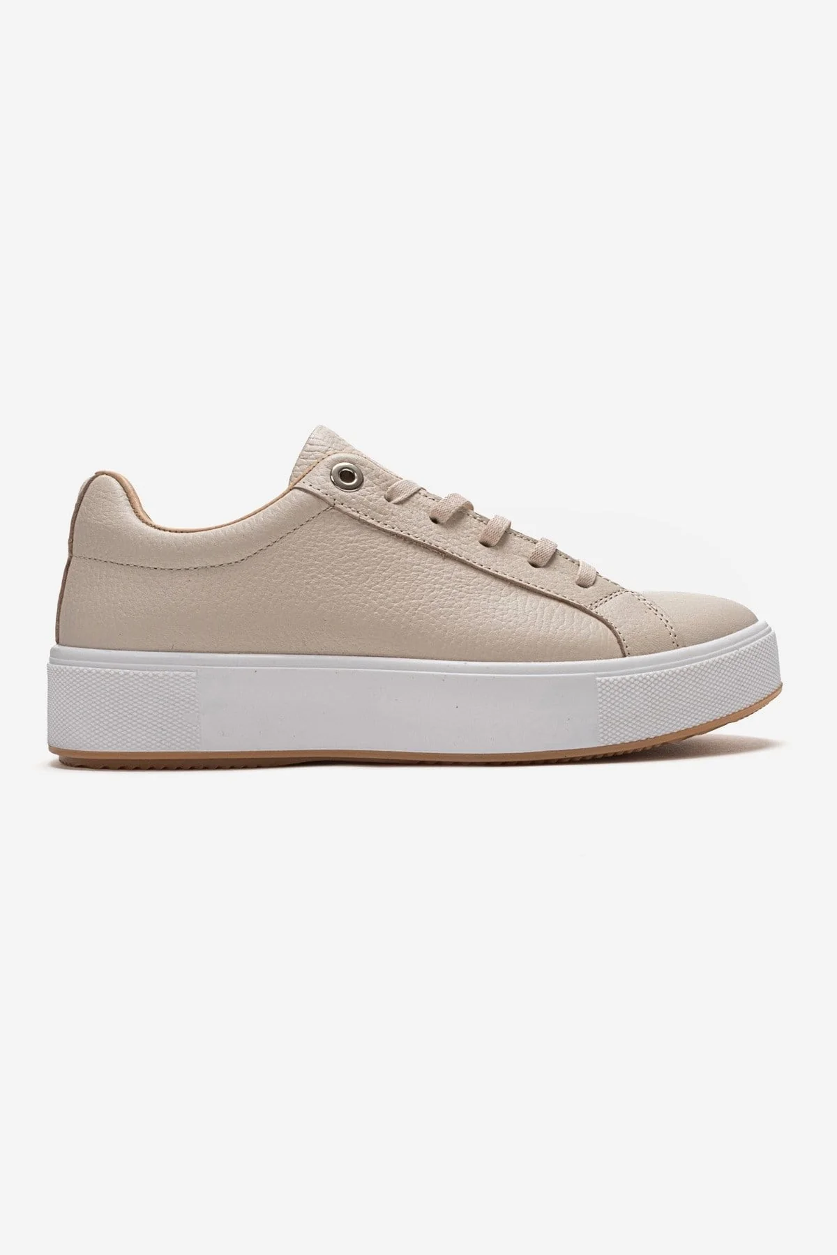 PALLEN - Beige Genuine Leather Casual Sneaker (Women) - Image 4
