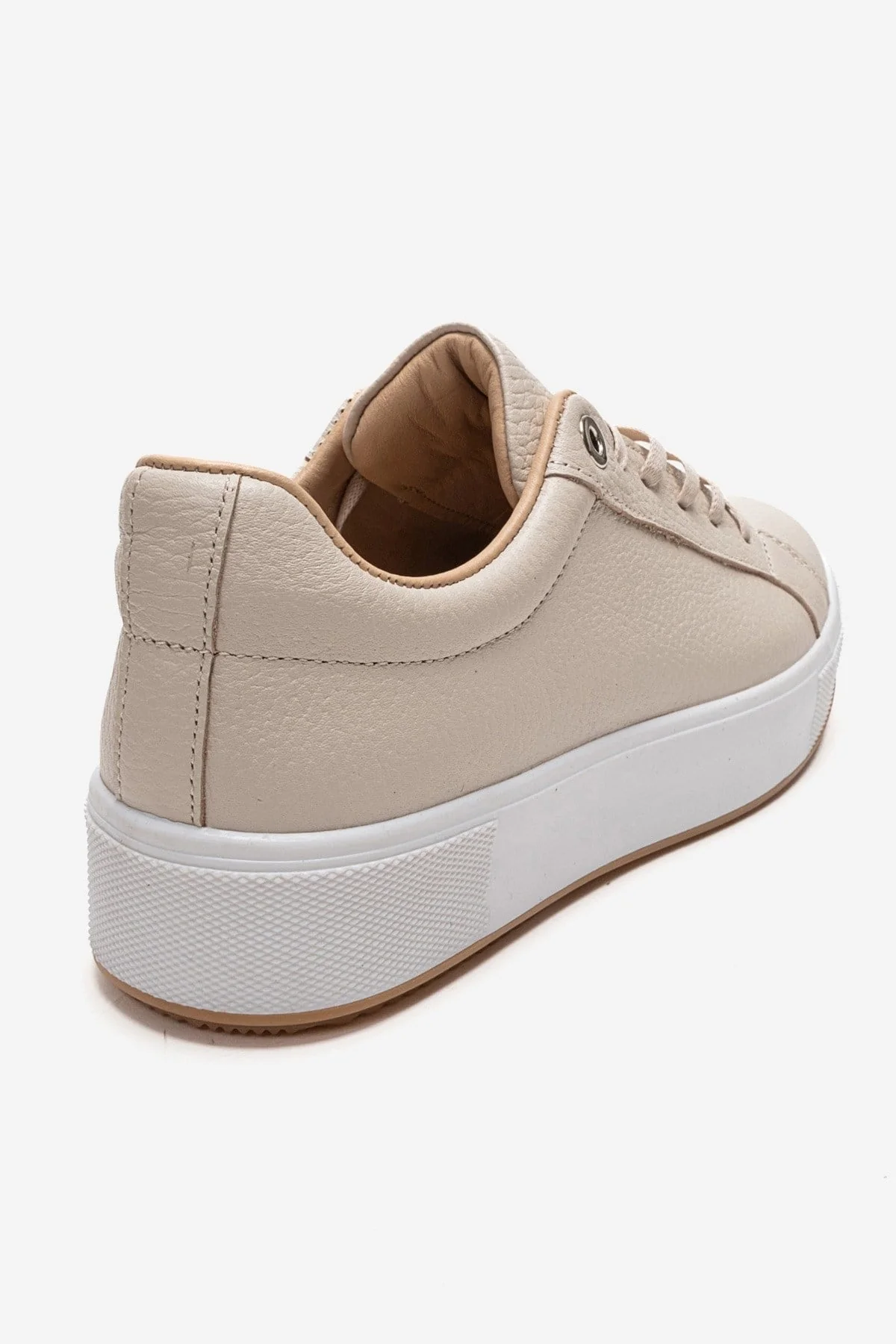 PALLEN - Beige Genuine Leather Casual Sneaker (Women) - Image 5