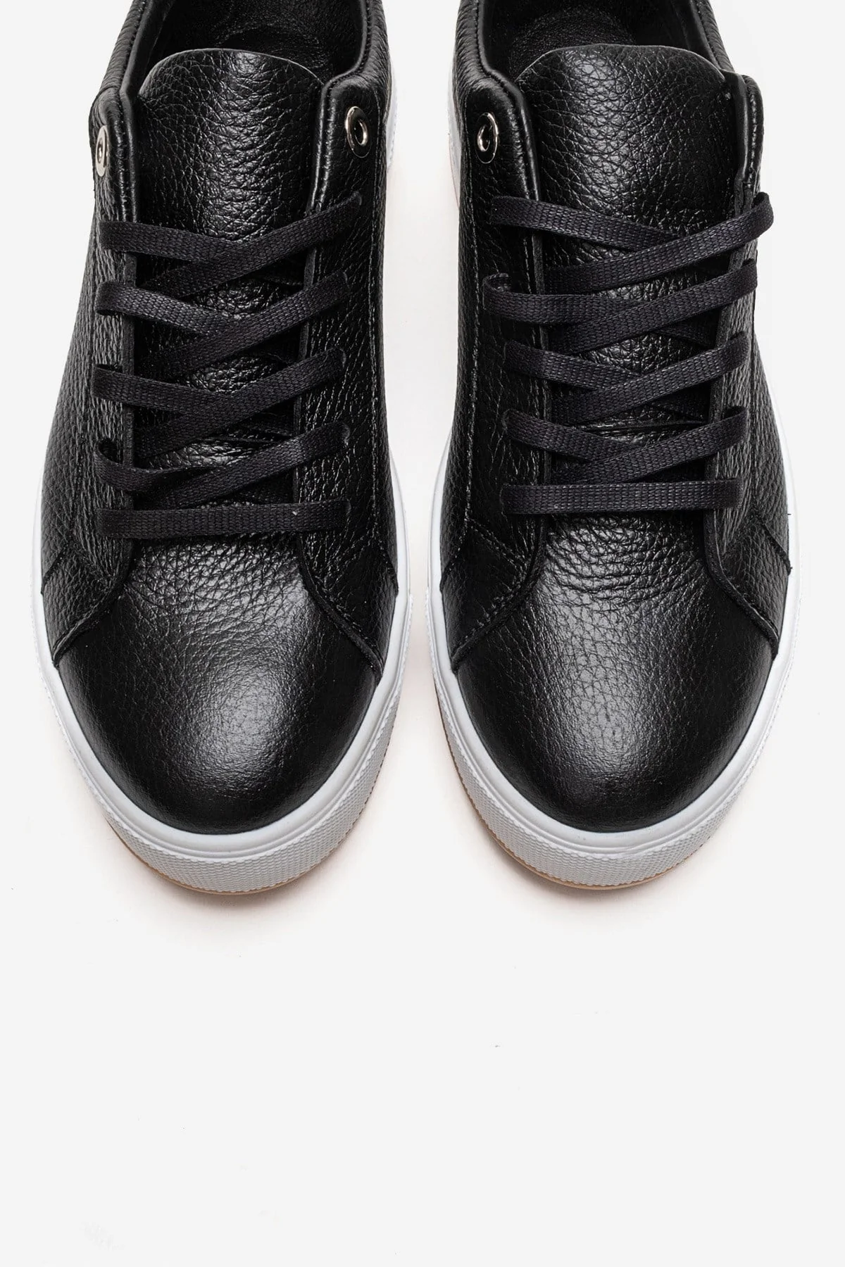 PALLEN - Black Genuine Leather Casual Sneaker (Women) - Image 2