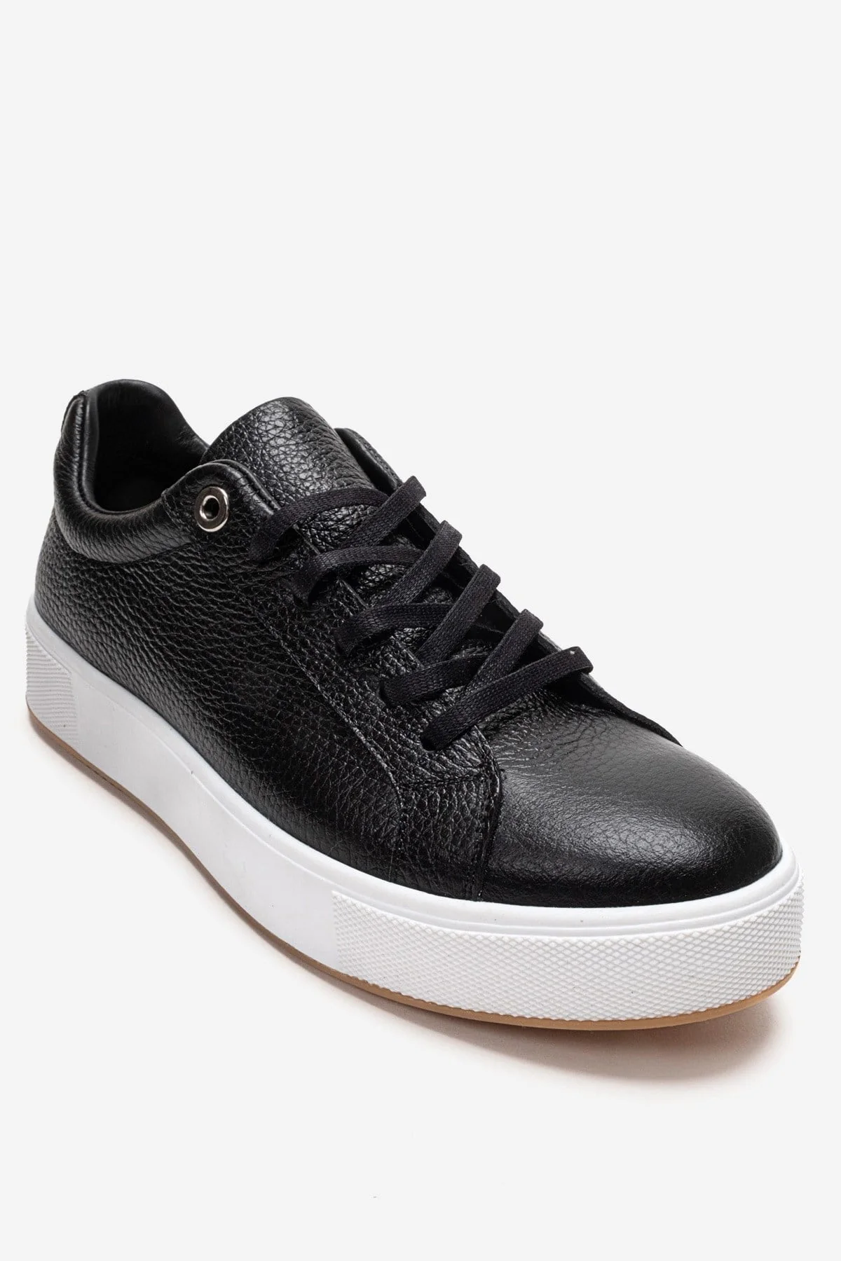 PALLEN - Black Genuine Leather Casual Sneaker (Women) - Image 3