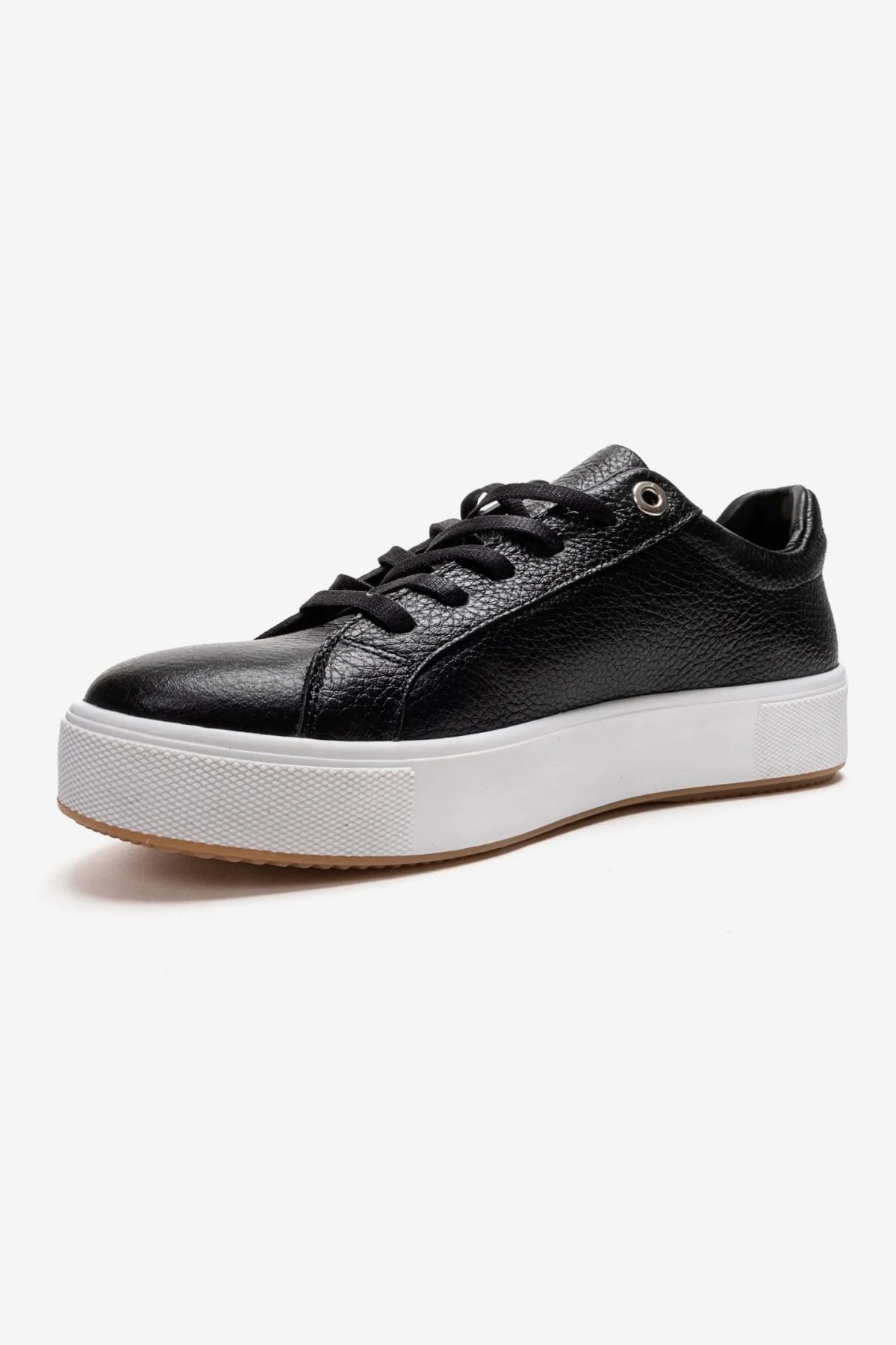 PALLEN - Black Genuine Leather Casual Sneaker (Women) - Image 6
