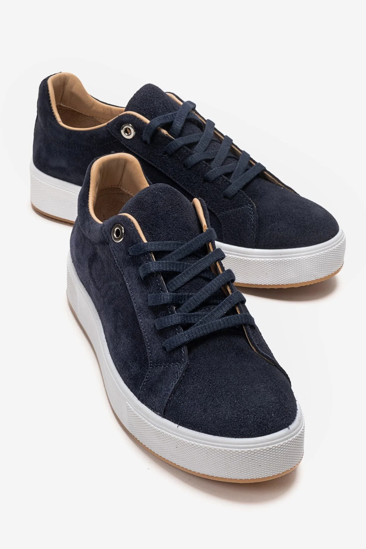 PALLEN - Navy Genuine Leather Casual Sneaker (Women)