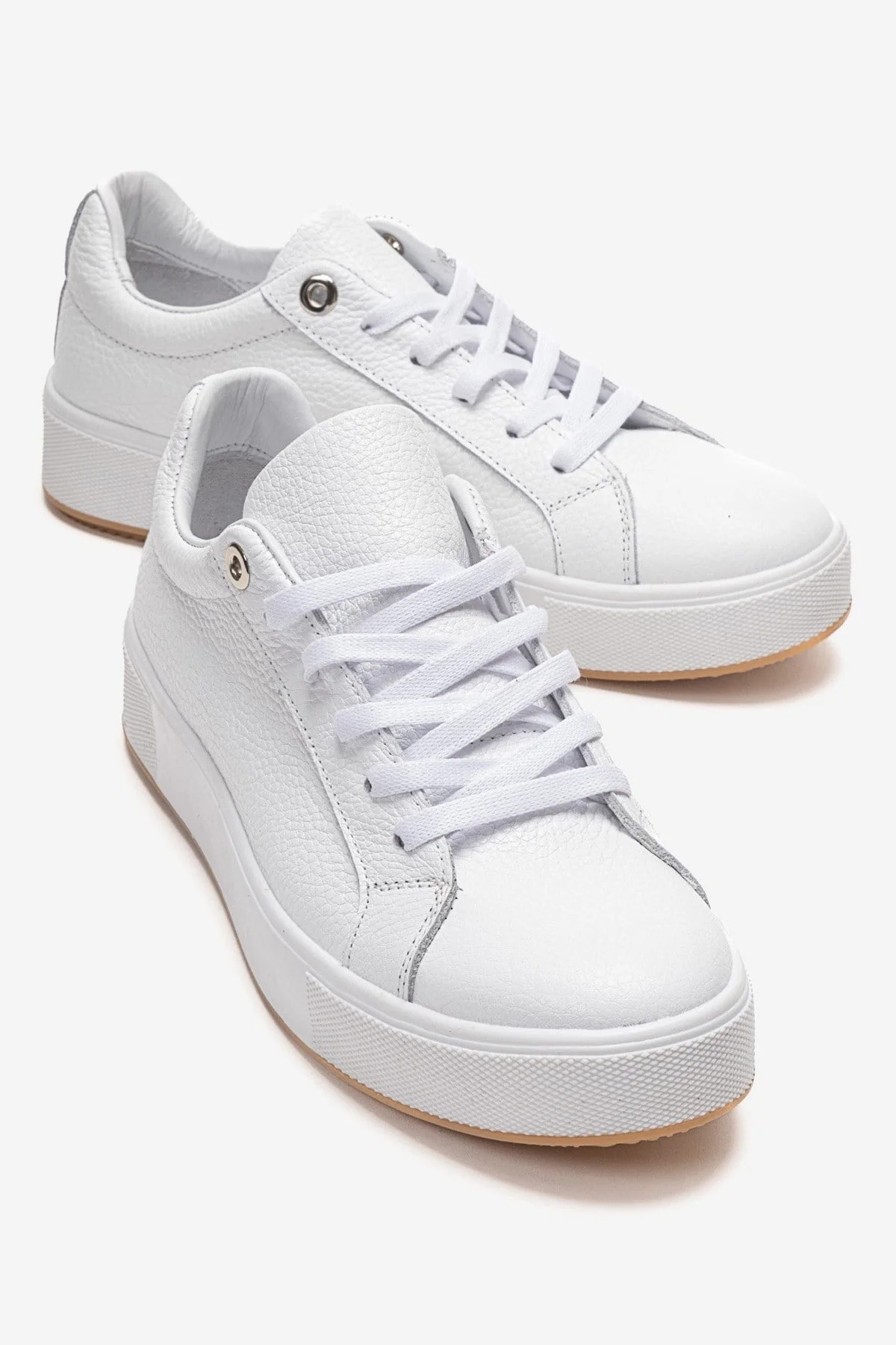 PALLEN - White Genuine Leather Casual Sneaker (Women)