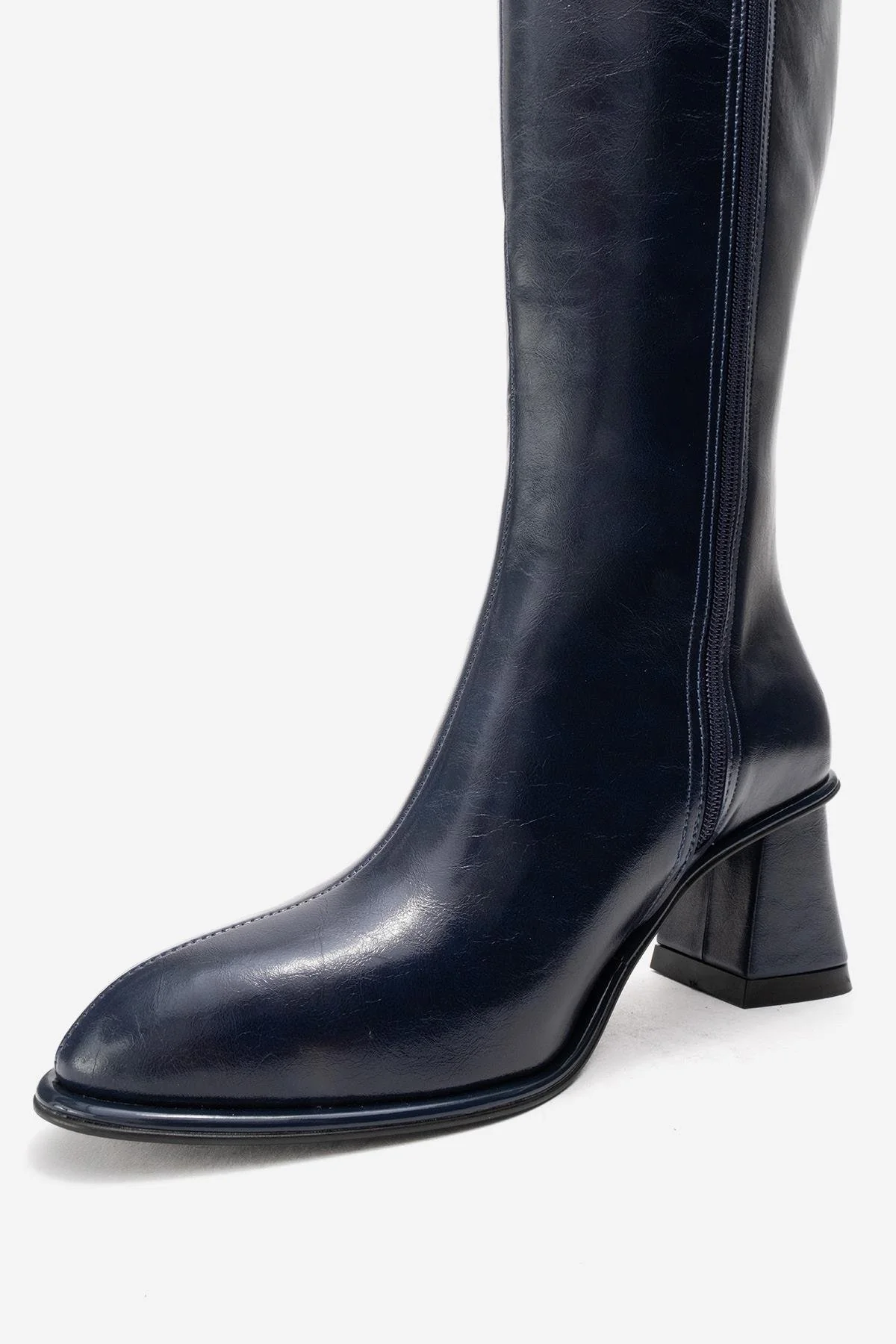 PARADİS - Navy Block Heel Boot (Women) - Image 6