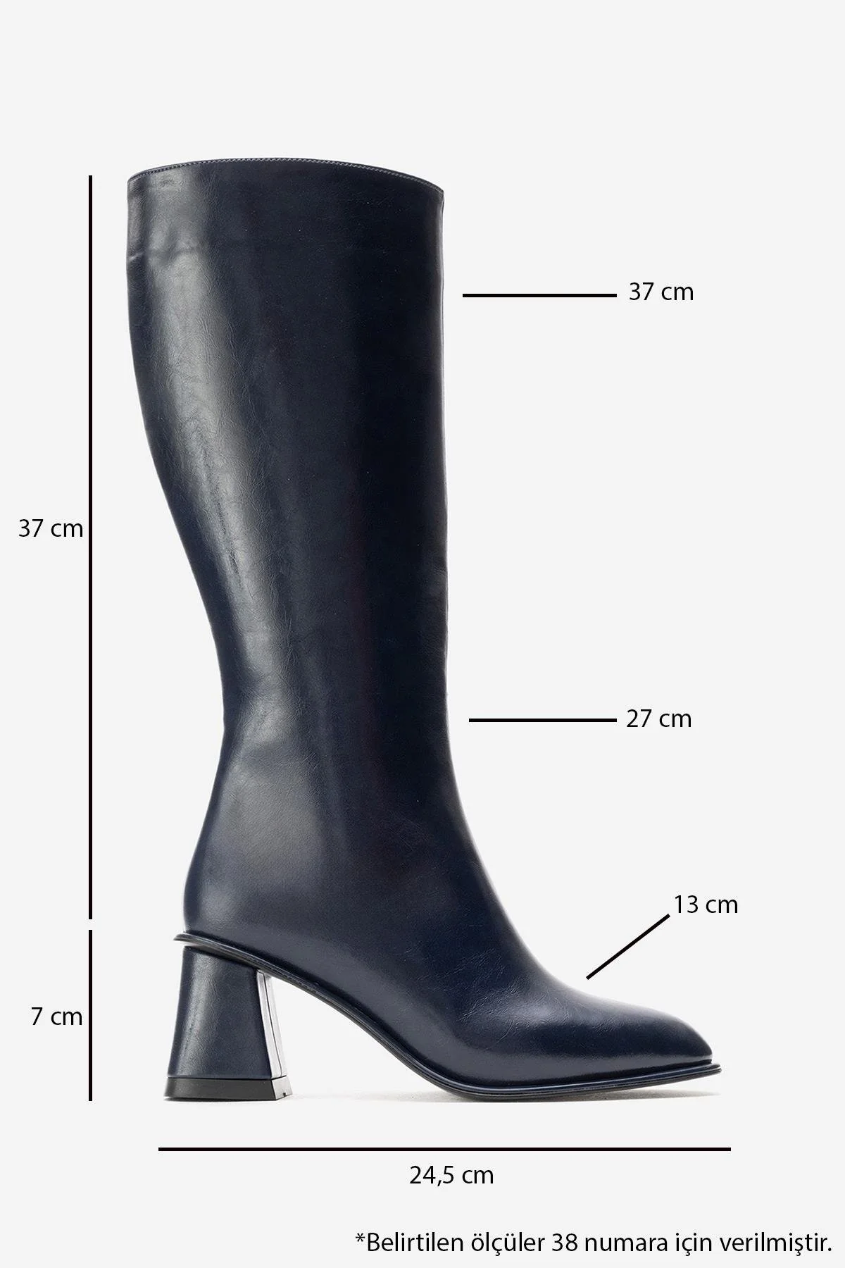 PARADİS - Navy Block Heel Boot (Women) - Image 8