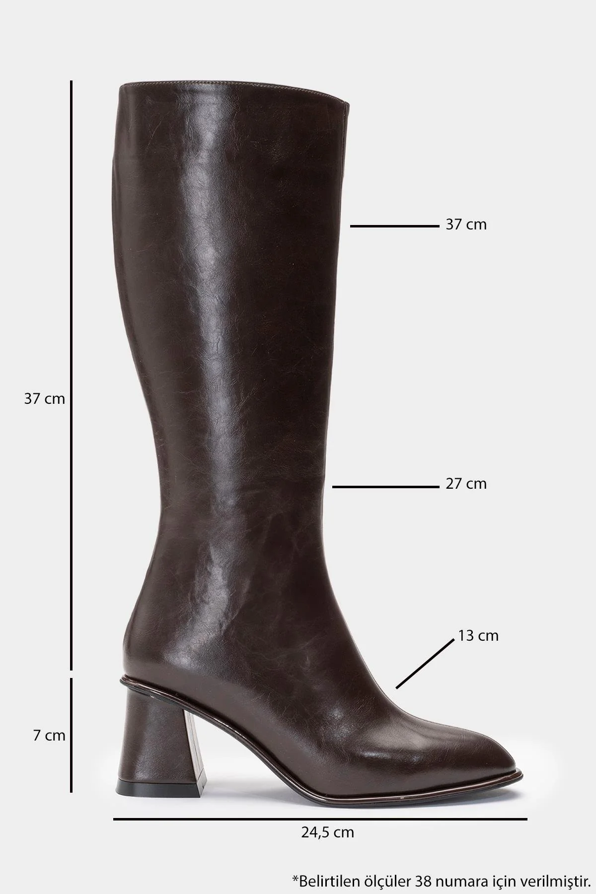 Paradis - Brown Block Heel Knee-High Boot (Women) - Image 4