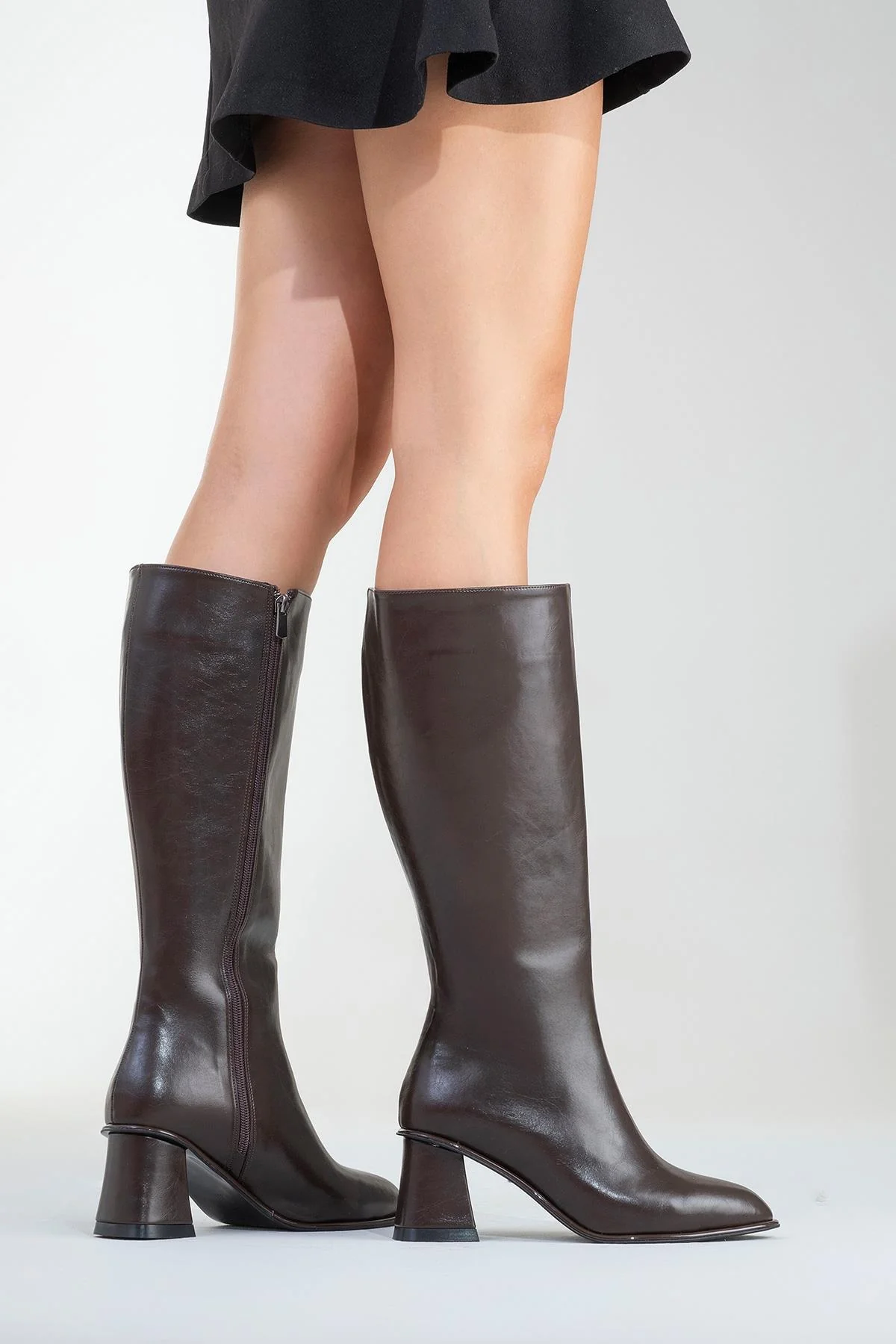 Paradis - Brown Block Heel Knee-High Boot (Women) - Image 6
