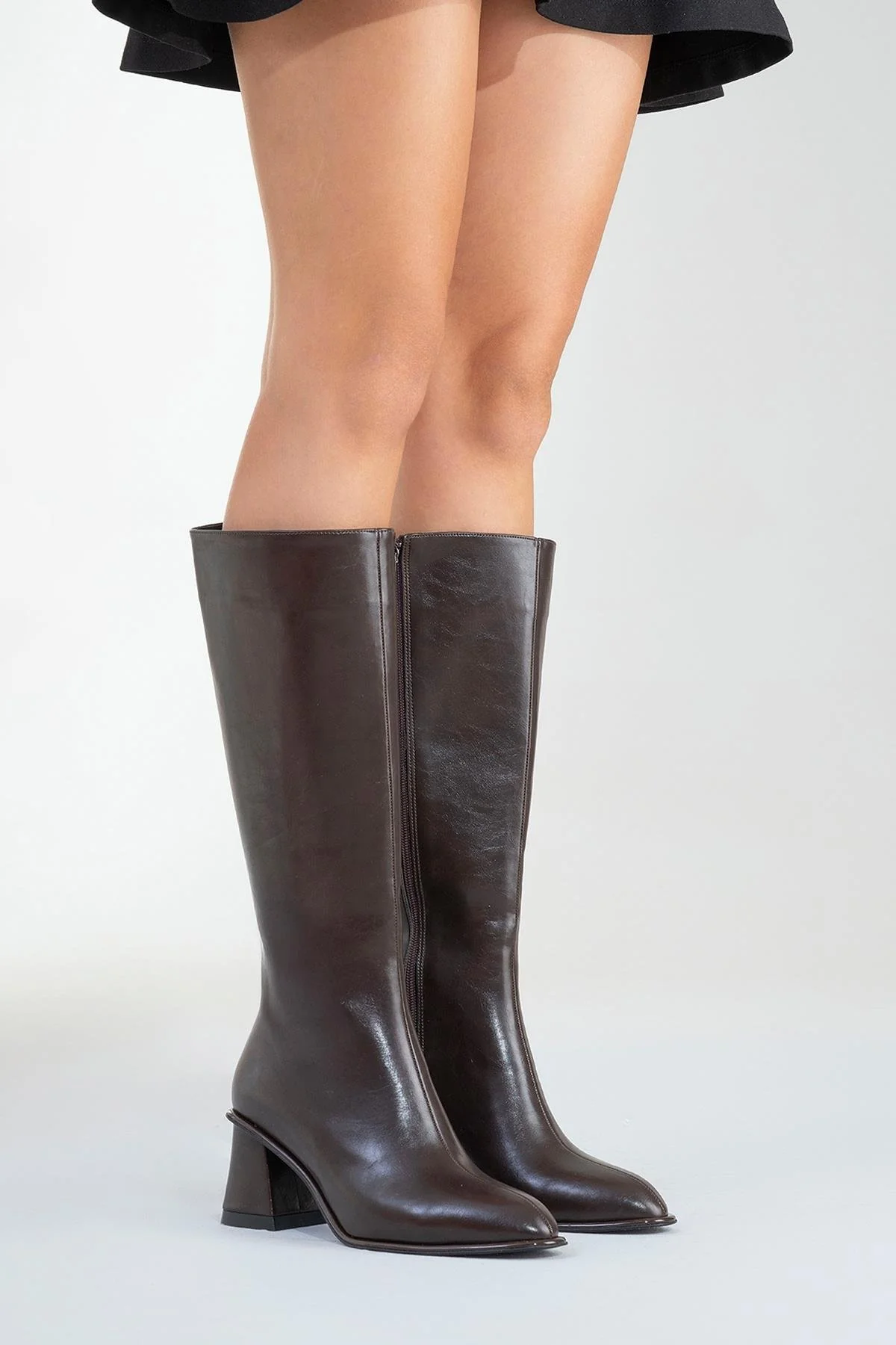 Paradis - Brown Block Heel Knee-High Boot (Women) - Image 7