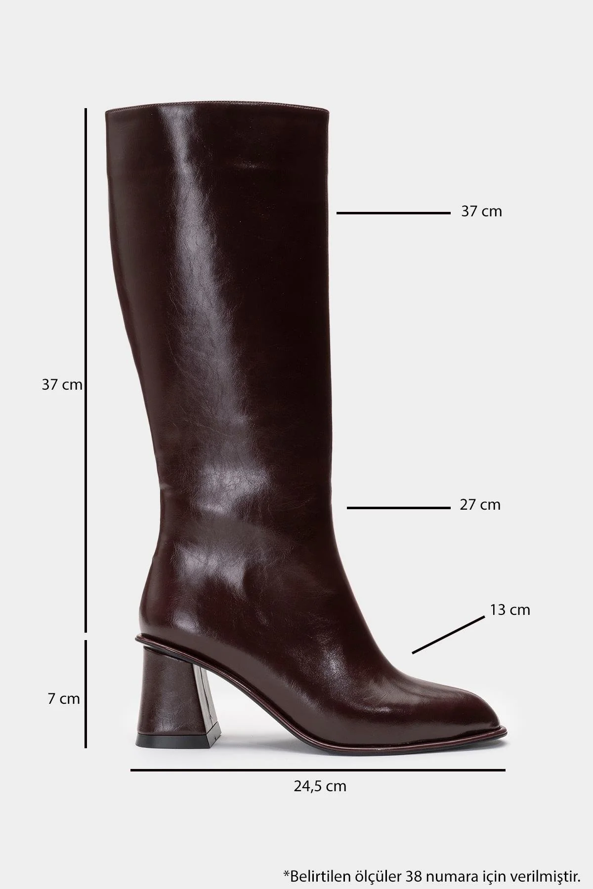 Paradis - Burgundy Block Heel Knee-High Boot (Women) - Image 3