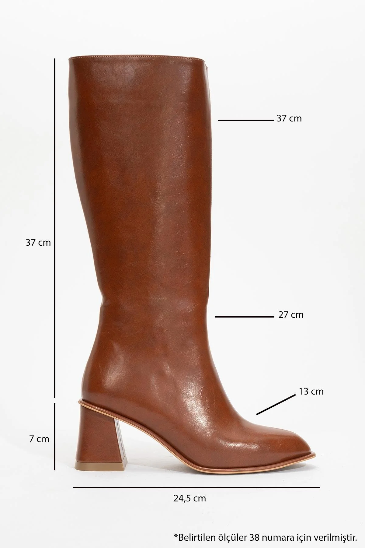 Paradis - Cognac Block Heel Knee-High Boot (Women) - Image 5