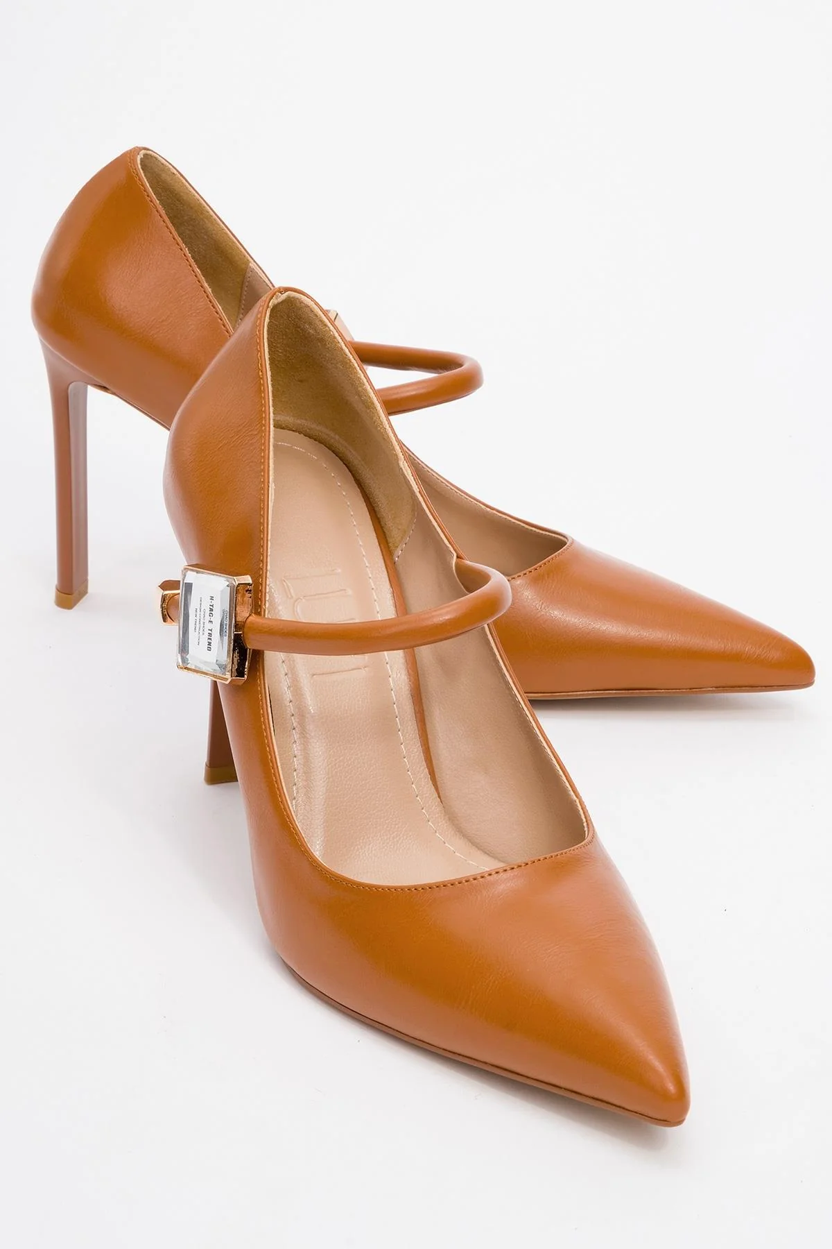 Pattaya - Cognac Stone-Embellished Stiletto Pump (Women)