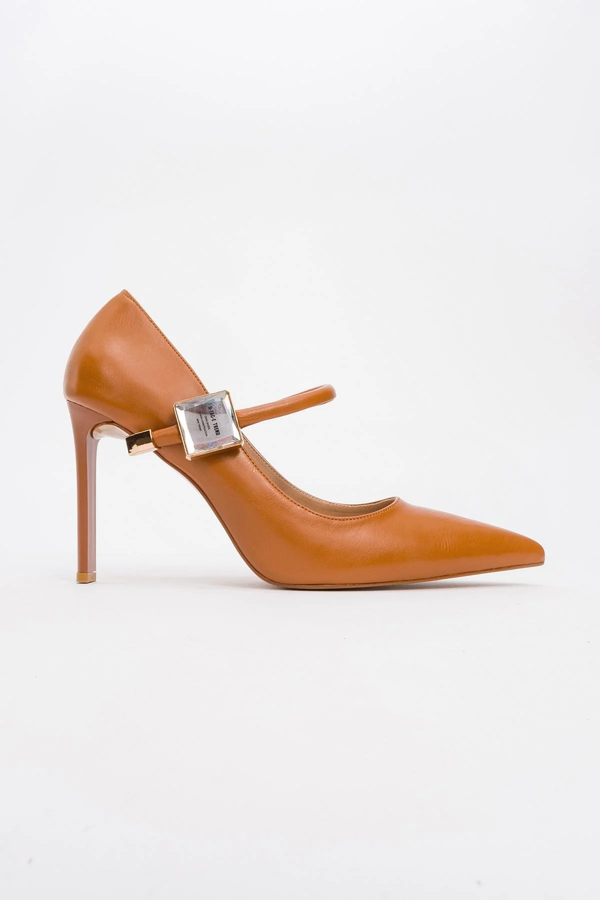 Pattaya - Cognac Stone-Embellished Stiletto Pump (Women) - Image 4